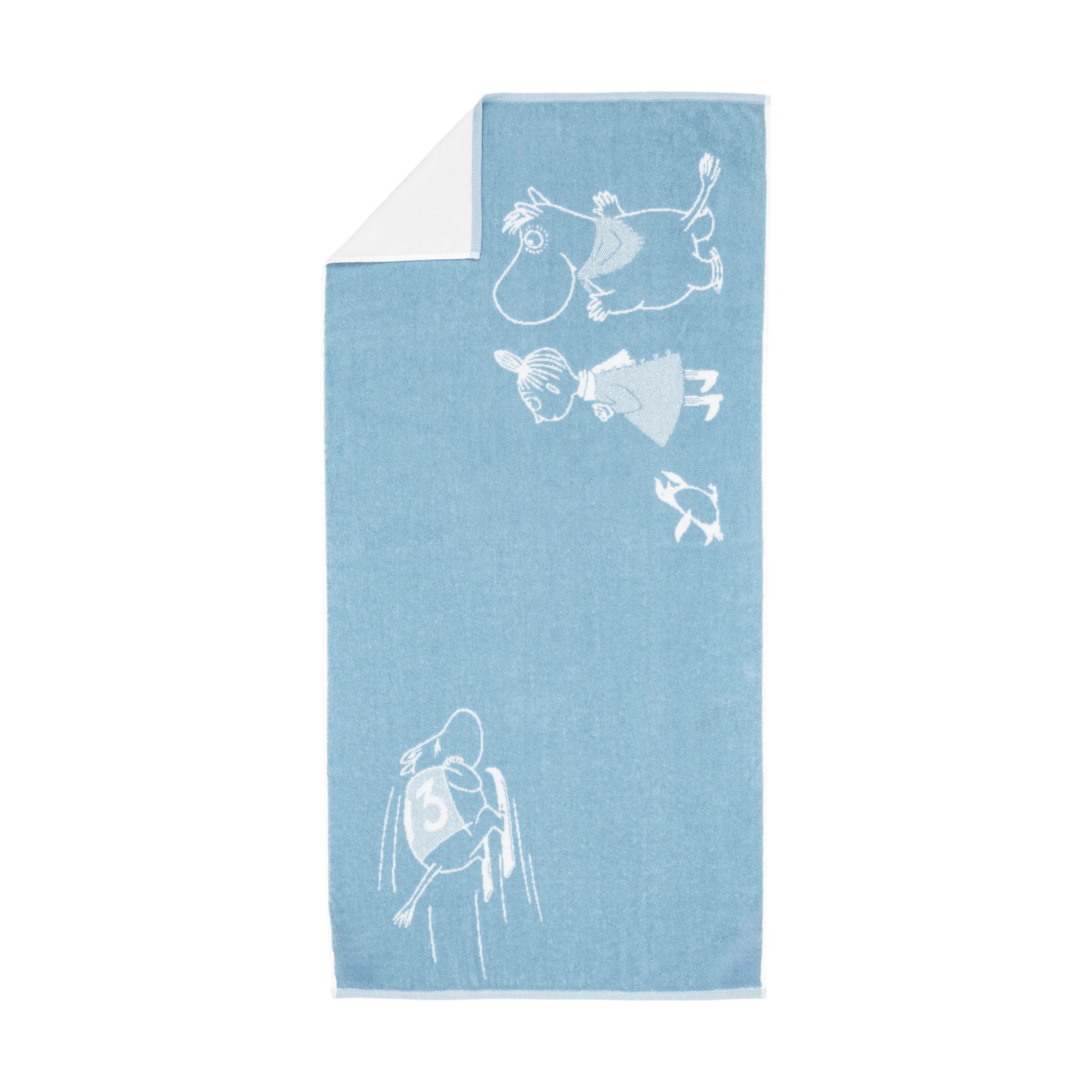Moomin Arabia Håndklæder Moomin Arabia Indretning Håndklæde - Skihop i Skihop/blå, B70 x L140 cm, 1