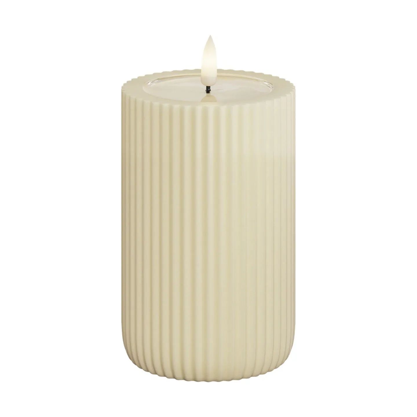 Deluxe Homeart LED-lys Unique LED Rillelys i Creme , 12,5 cm, 1