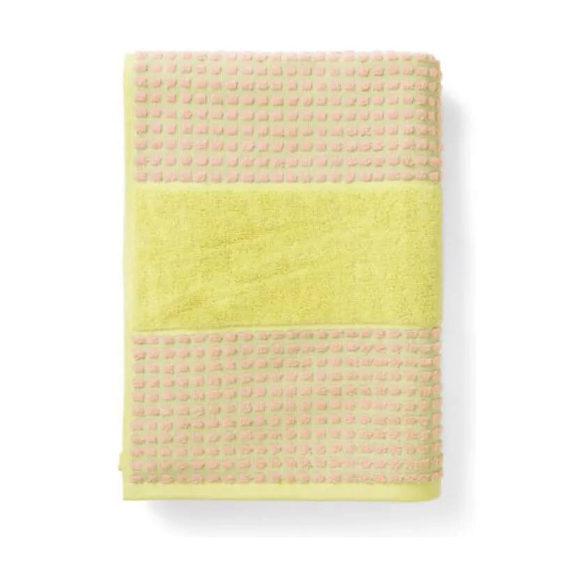 Juna Håndklæder Check Håndklæde i Gul/Pink, B70 x L140 cm, 1