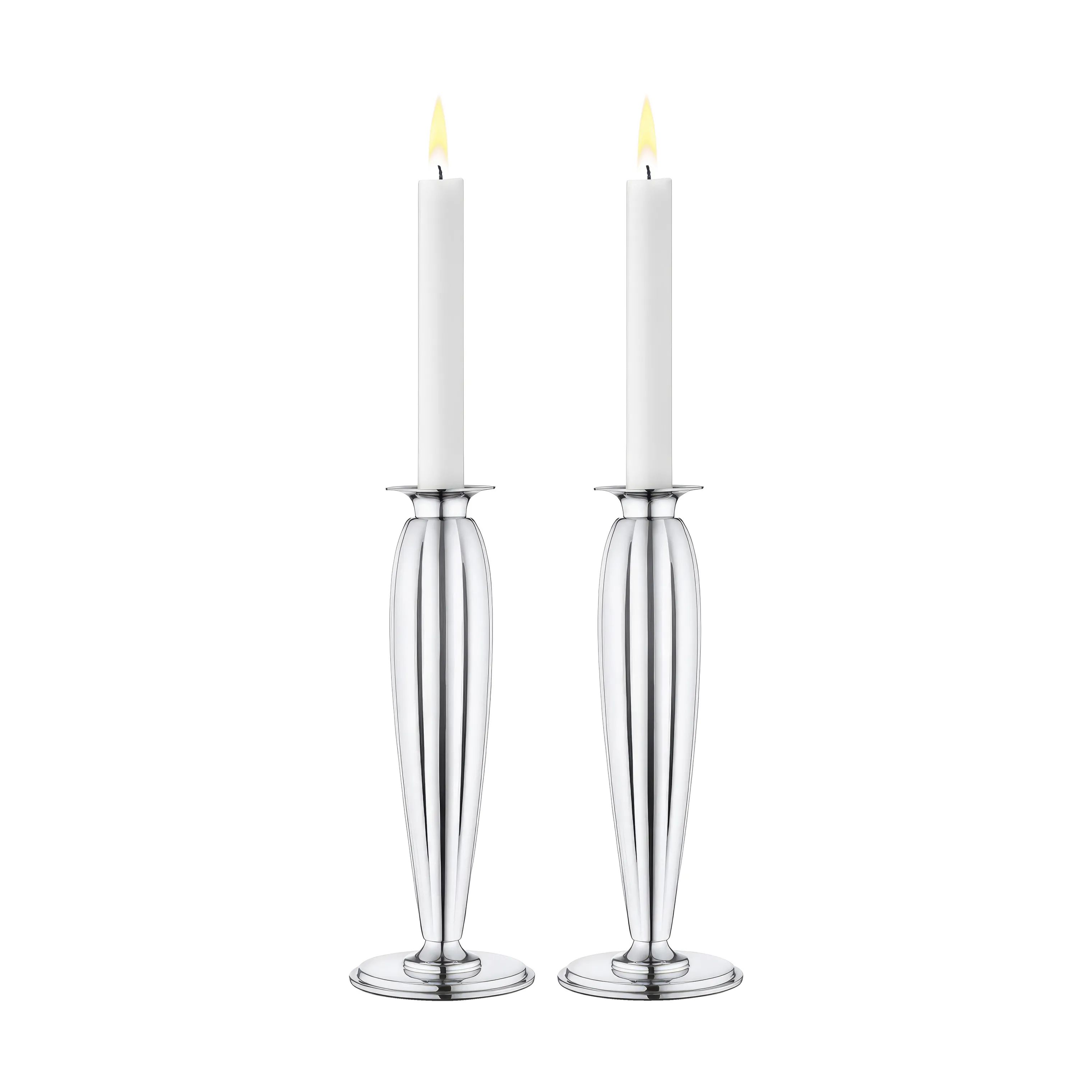 Georg Jensen Kronelysestage Bernadotte Lysestagesæt - 2 dele i Blank/Stål, 23,6 cm, 1
