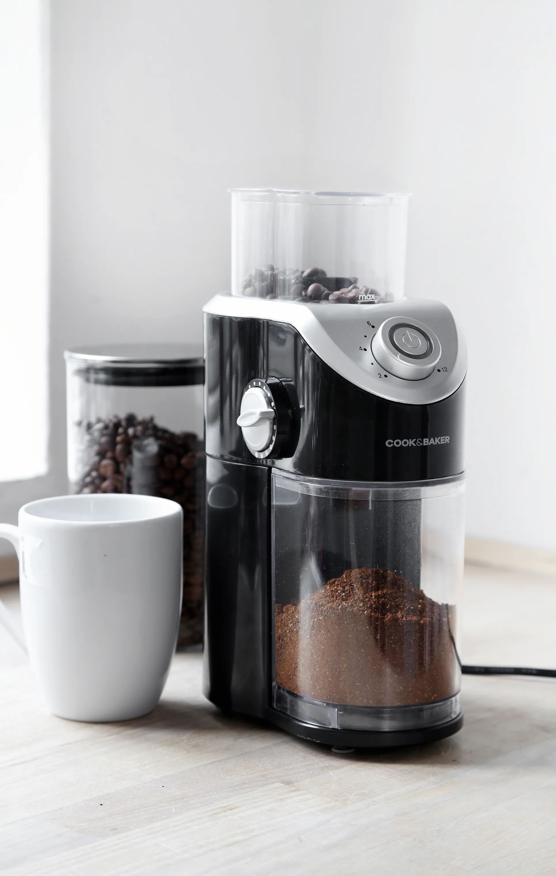 Cook & Baker Kaffekværne Pro Kaffekværn i Sort/stål/klar, 2