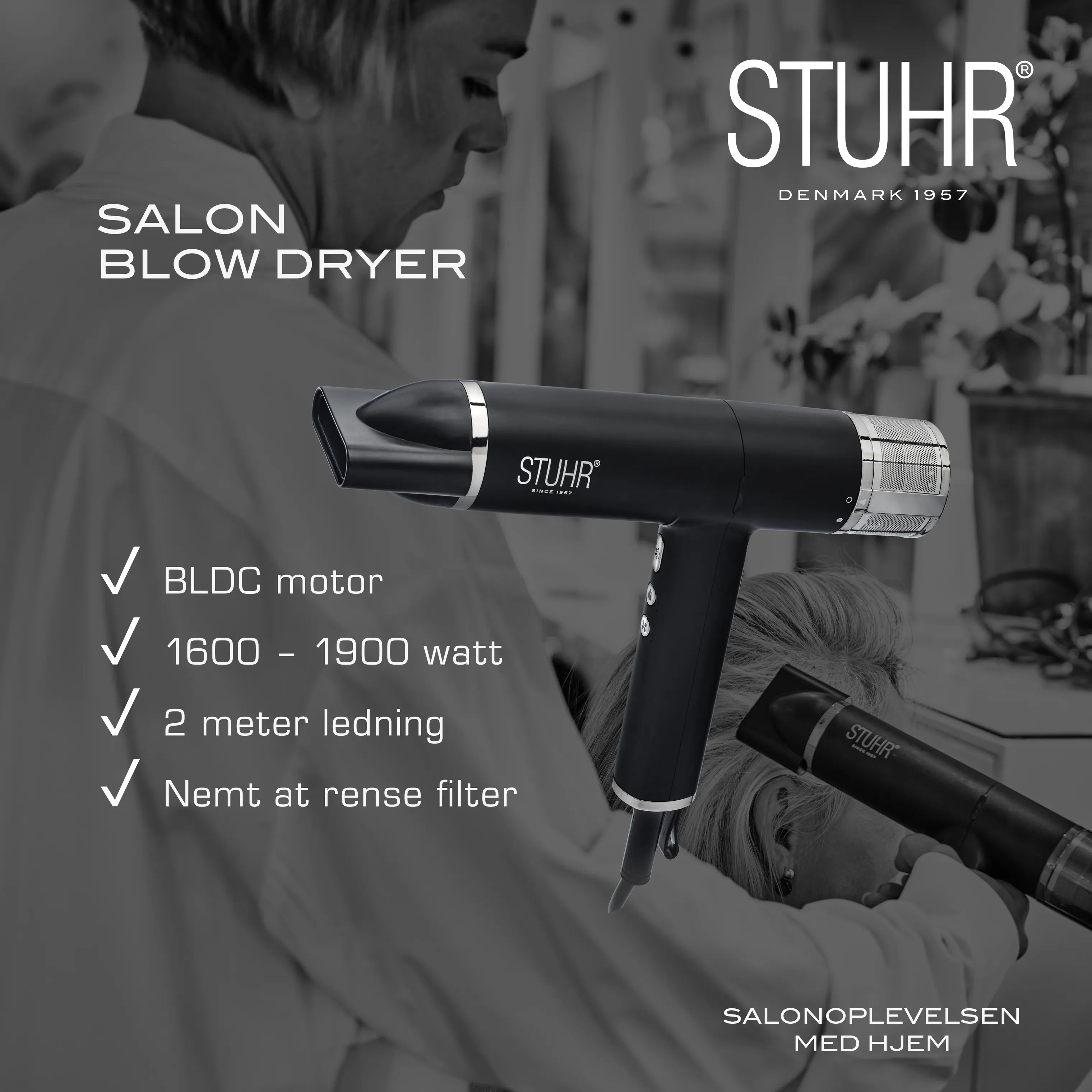 Stuhr Hårtørrere Stuhr Salon Salon Hårtørrer i Sort, 2