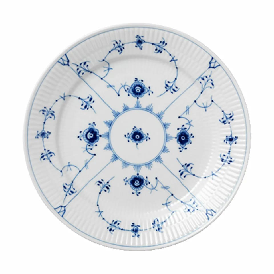 Royal Copenhagen Middagstallerkener Musselmalet Riflet Tallerken i 25 cm, 1