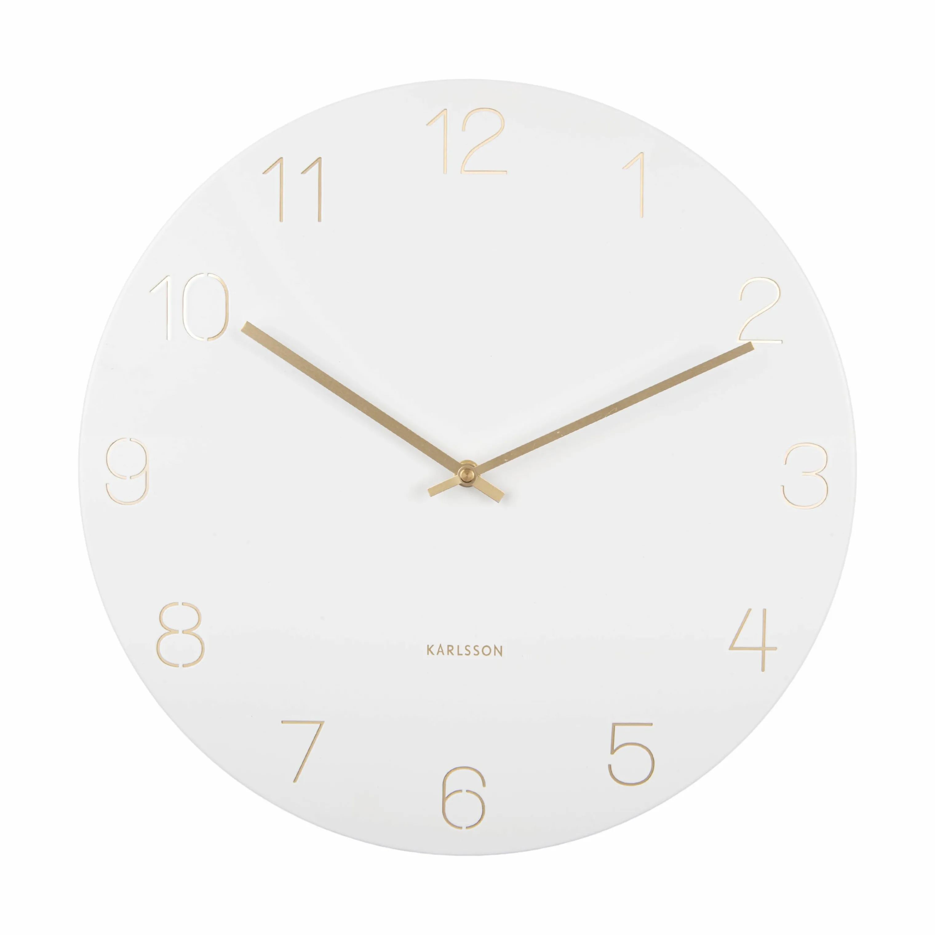 Karlsson Vægure Charm Engraved Numbers Vægur i Hvid, 40 cm, 1