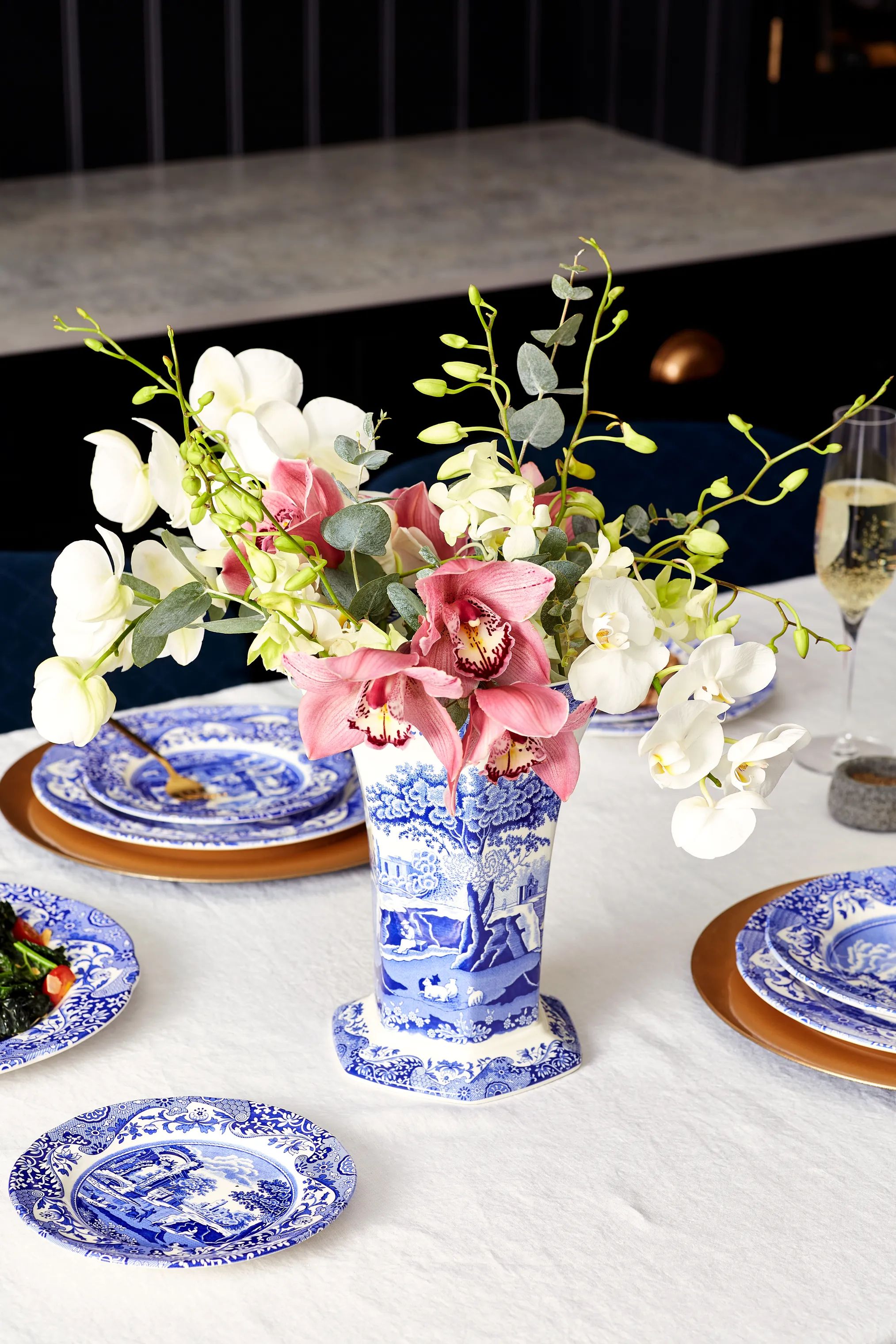 Spode Vaser Blue Italian Vase i blå/hvid, 3