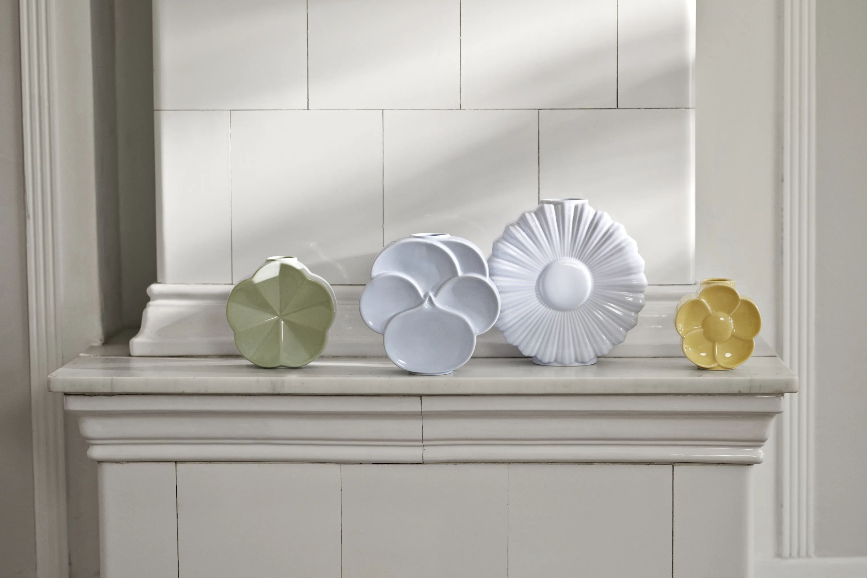 Lyngby Porcelæn Vaser Flower Vase - Snerle i Grøn, 9