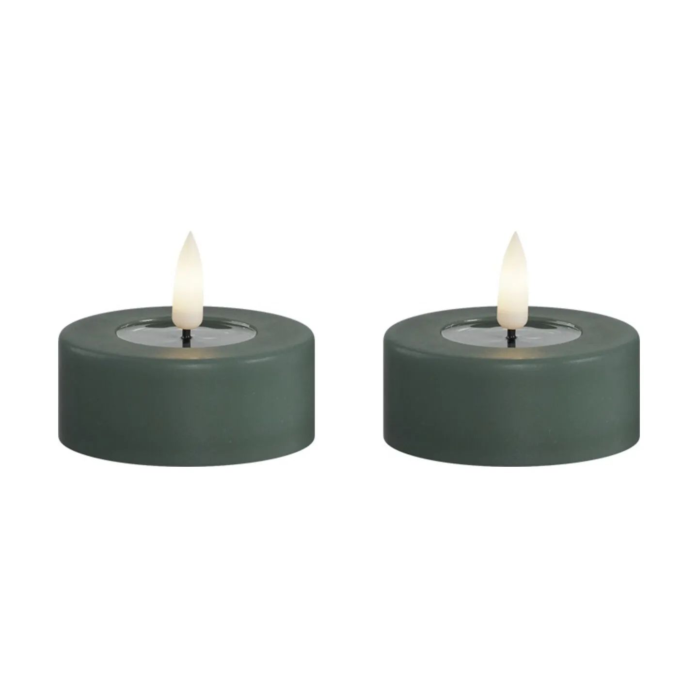 Deluxe Homeart LED-lys Real Flame LED Fyrfadslys - 2 stk. i Jade green, 6,1 cm, 1