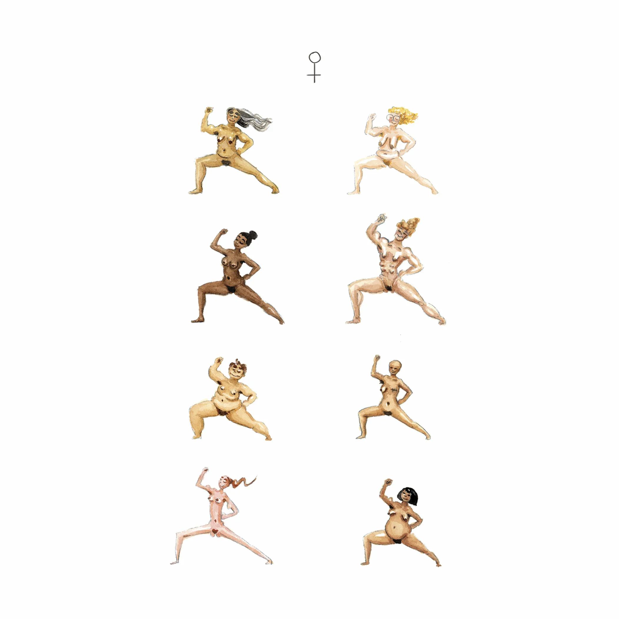 Yoga Prints Plakater plakat - Feminists doing yoga i B29,7 x L42 cm, 1