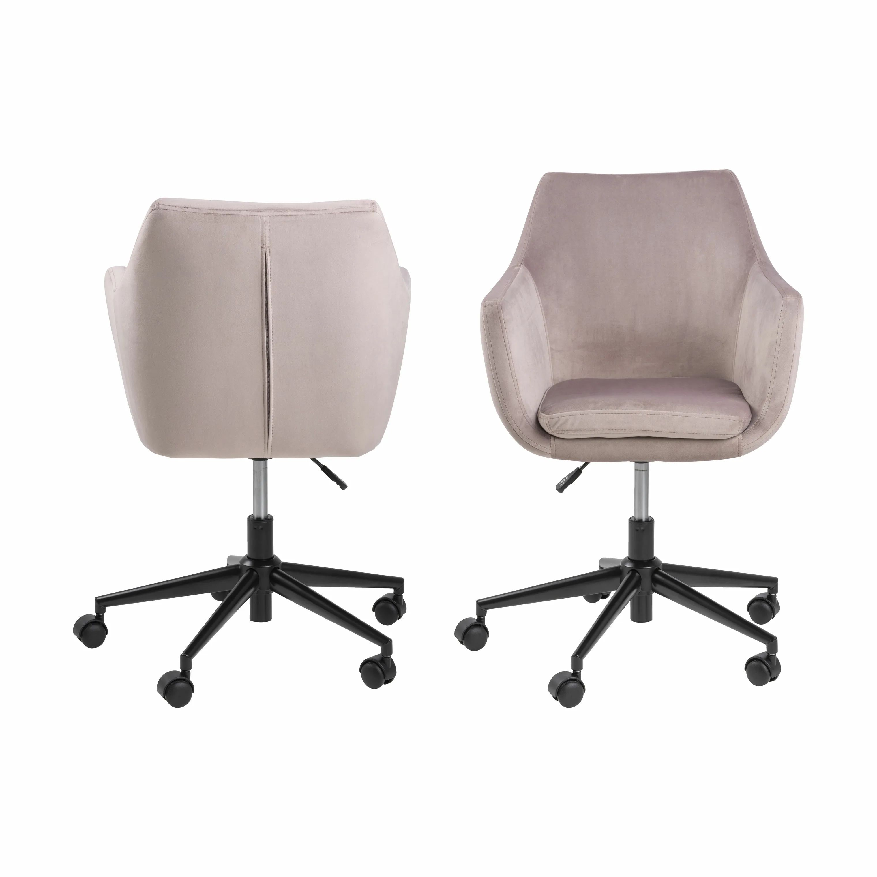 CASA Living Skrivebordsstole Nora Skrivebordsstol i Dusty rose/sort, 5