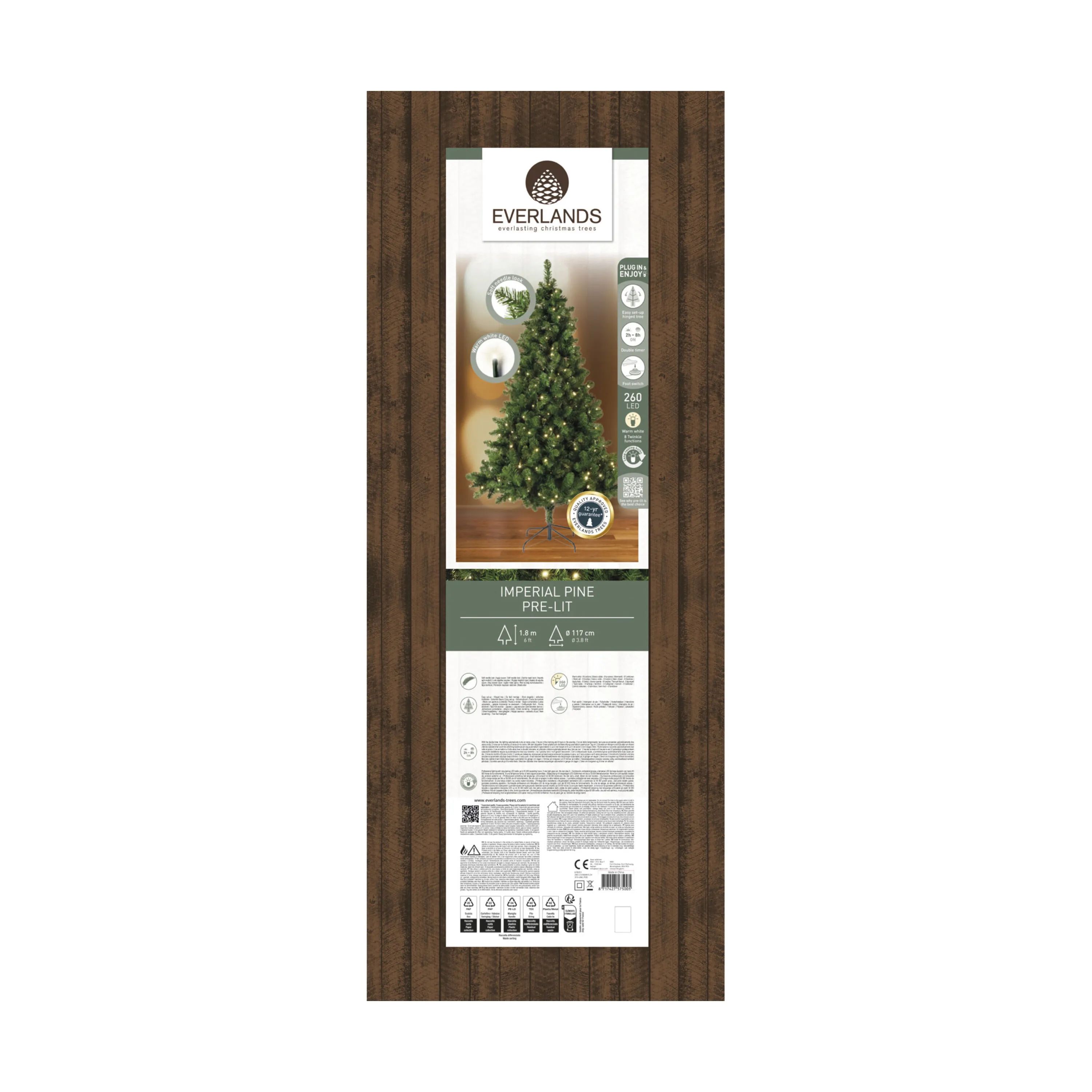 Casa Christmas Juletræer Imperial Pine Kunstigt Juletræ m. LED-lys i 260 LED-lys, 4