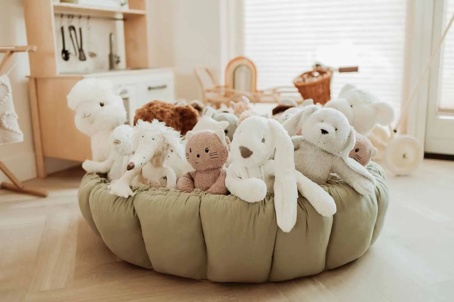 Play&Go Til børneværelset Bloom Babynest Legemåtte i Grøn, 5