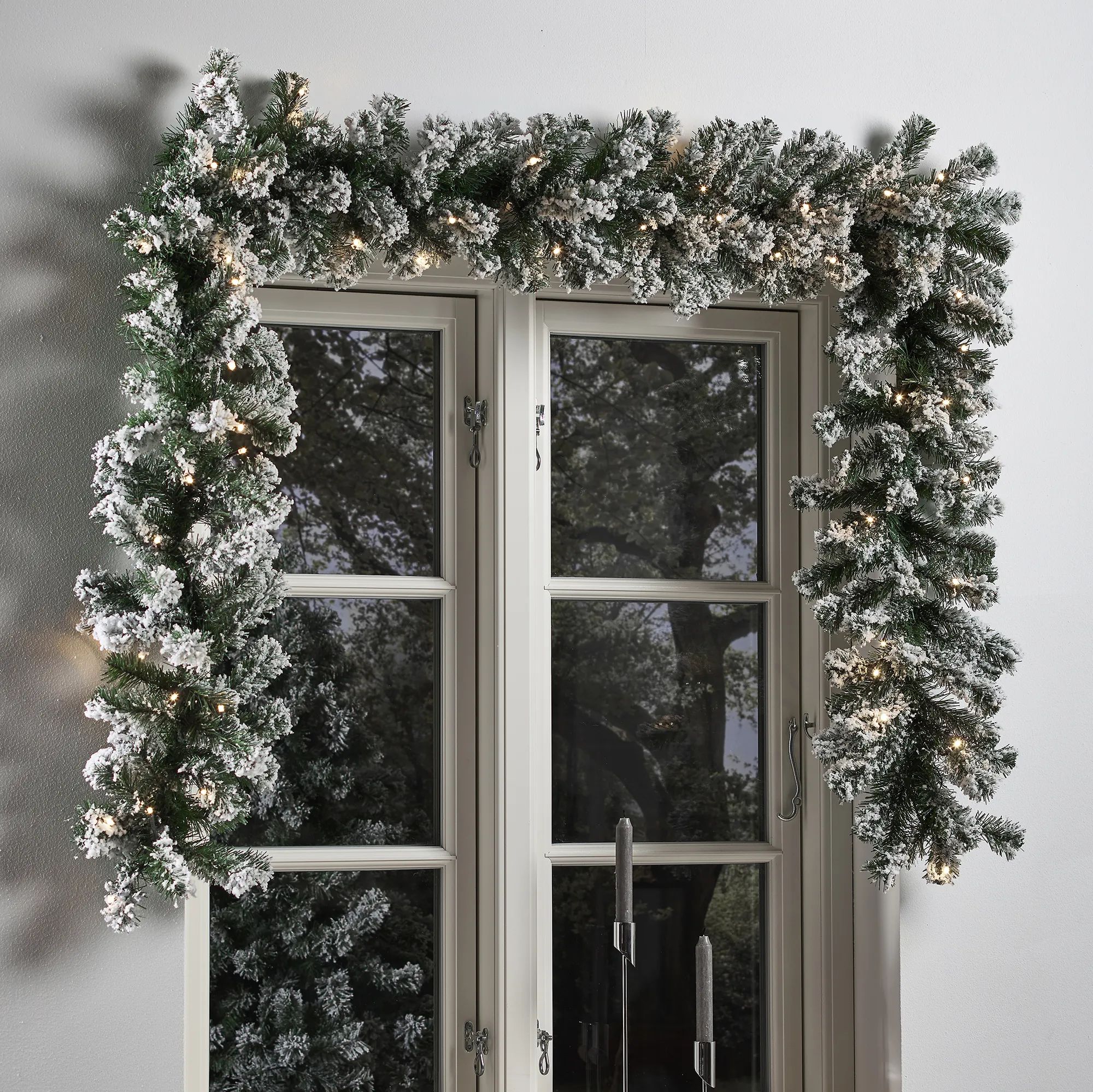 Nordic Winter Øvrigt julepynt Kunstig granguirlande i hvid, 3