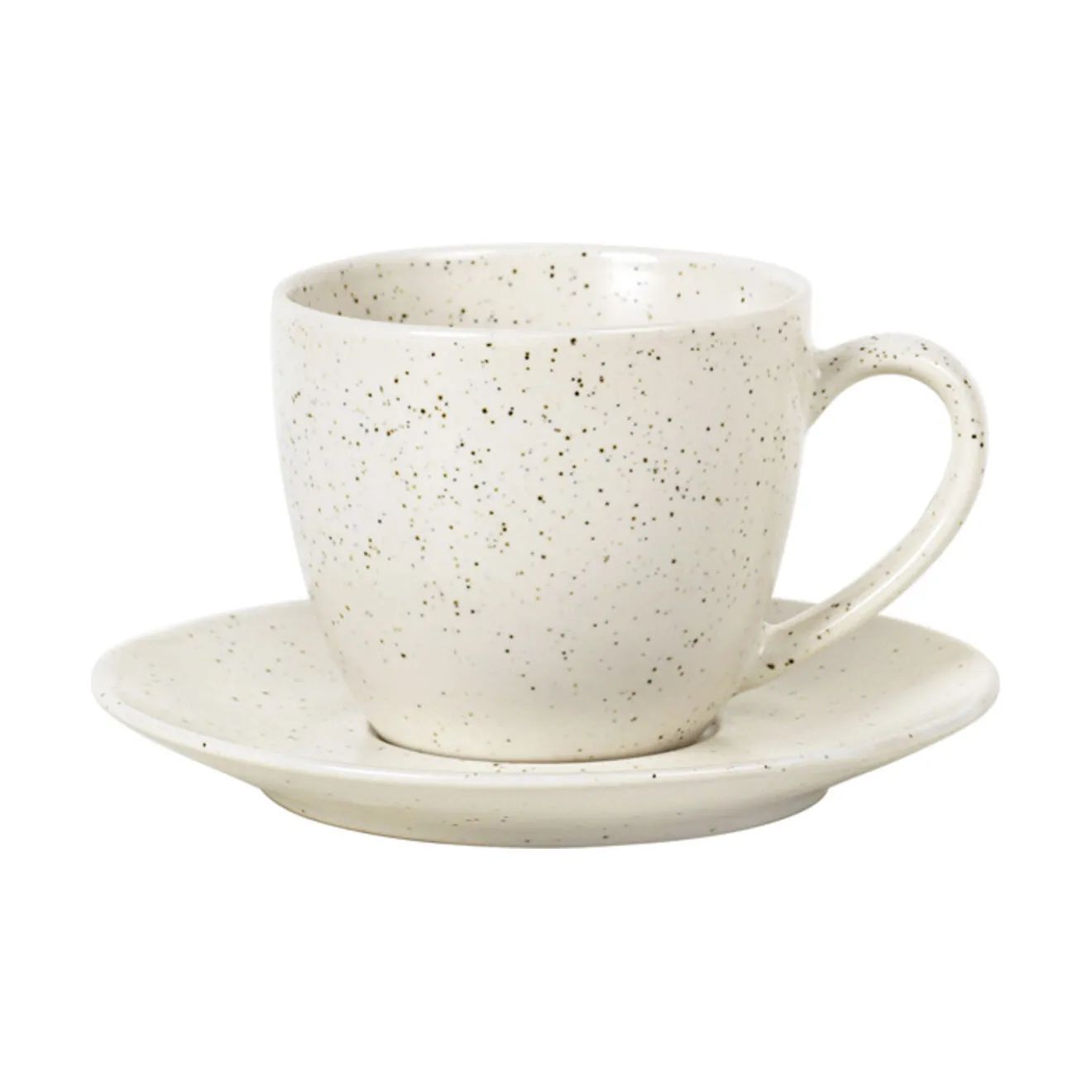 Broste Copenhagen Krus og kopper med hank Nordic Vanilla Kop m. Underkop i Cream, 1