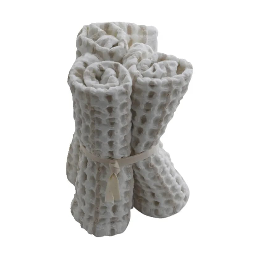 The Organic Company Vaskeklude Big Waffle Vaffel Vaskeklud - 3 stk. i Natur, 1