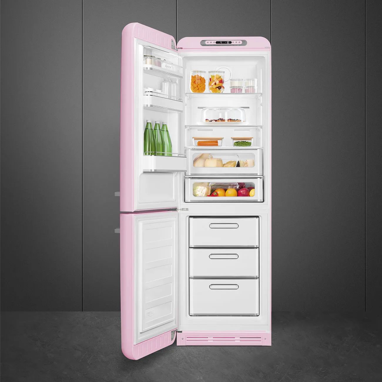 Smeg Køleskabe 50's Style Kølefryseskab i Pink, 2