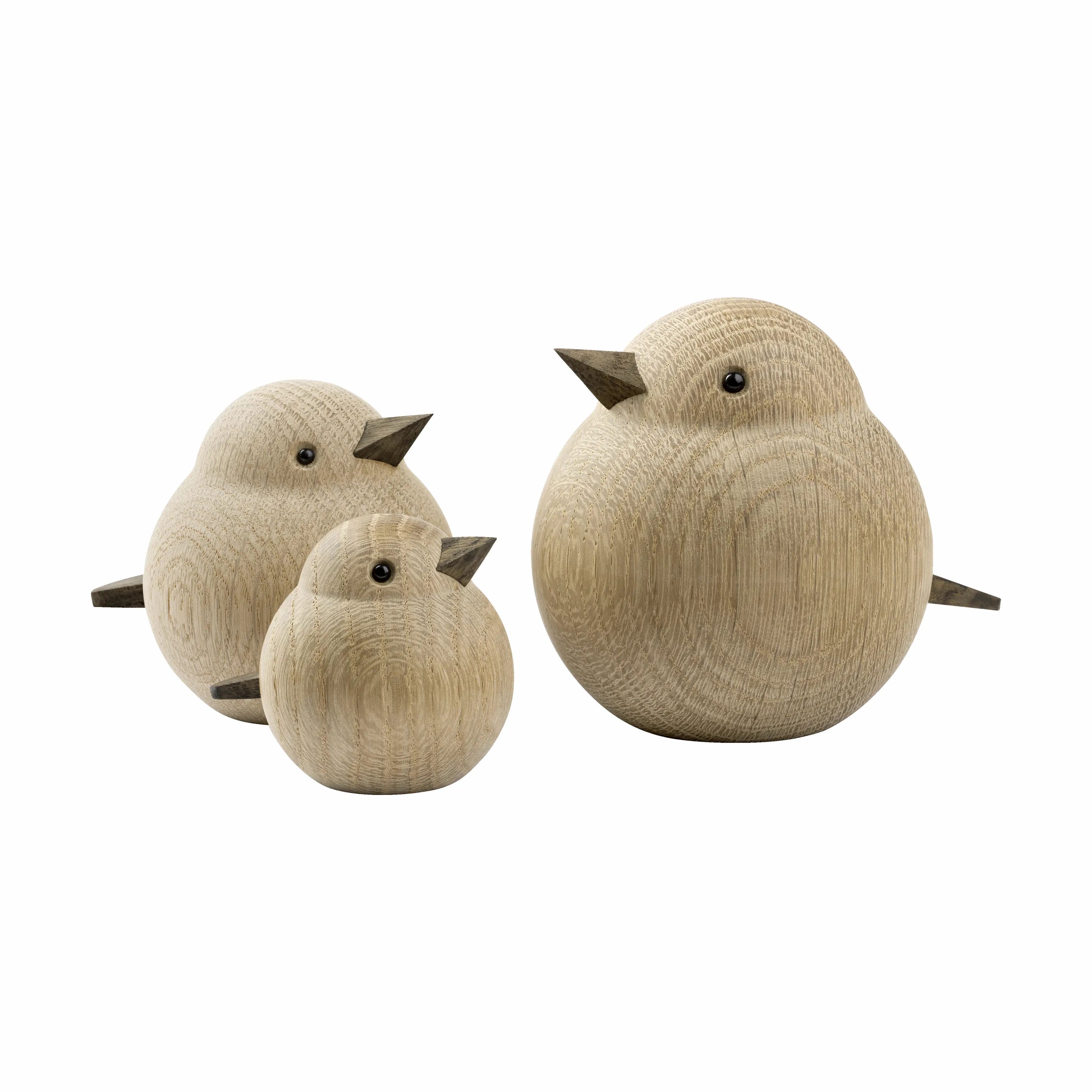 Novoform Dyrefigurer Figur - Spurvefar i Egetræ, 10 cm, 5