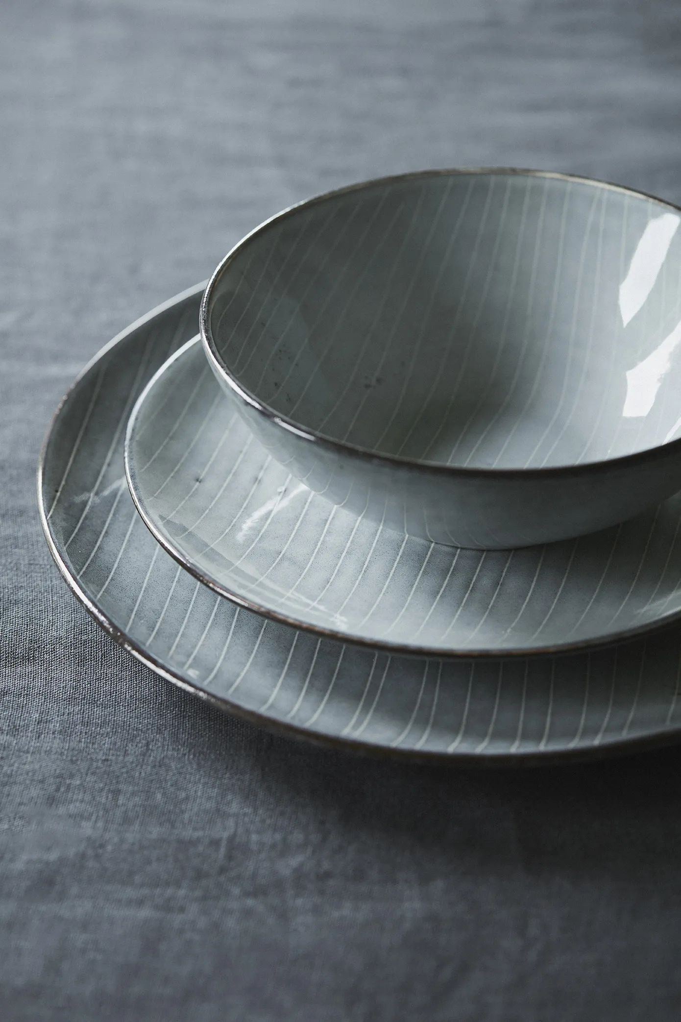Broste Copenhagen Middagstallerkener Nordic Sea Middagssæt - 12 dele i Soft Blue, 3