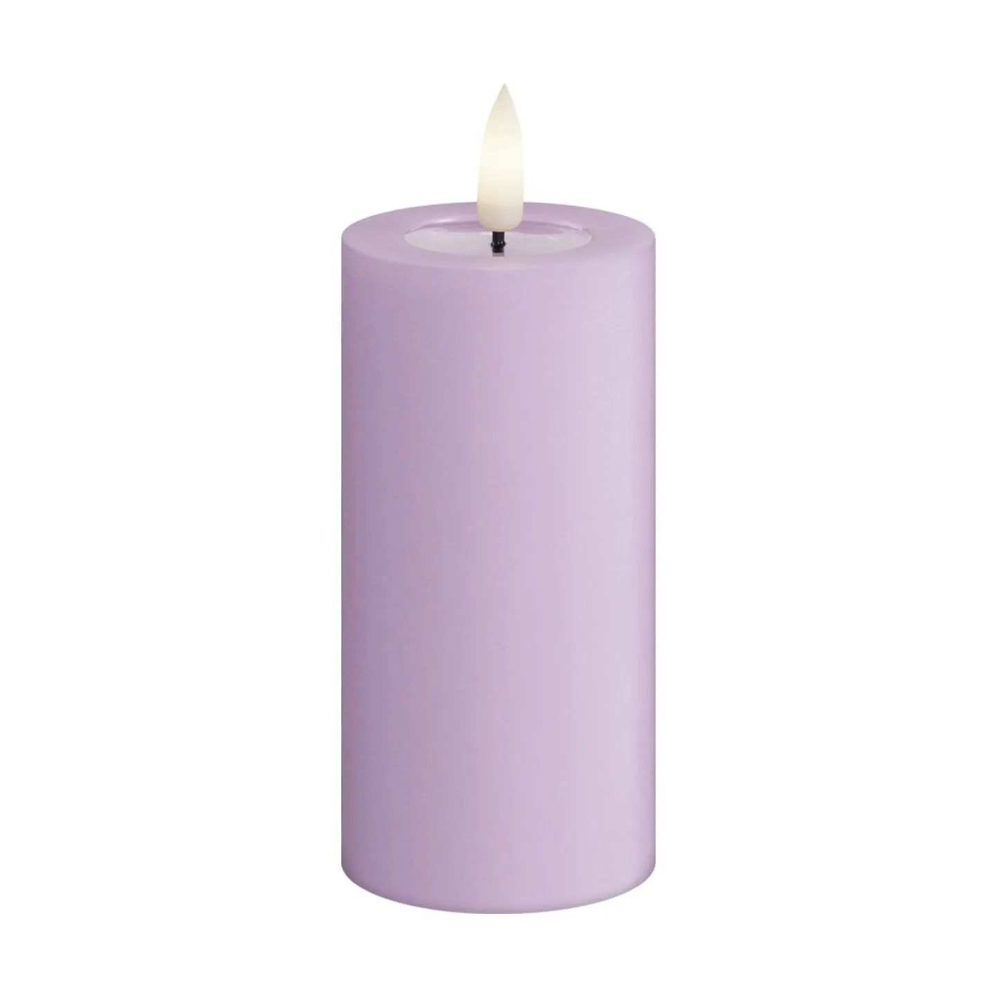 Deluxe Homeart LED-lys Real Flame LED Bloklys i Lavendel, 10 cm, 1