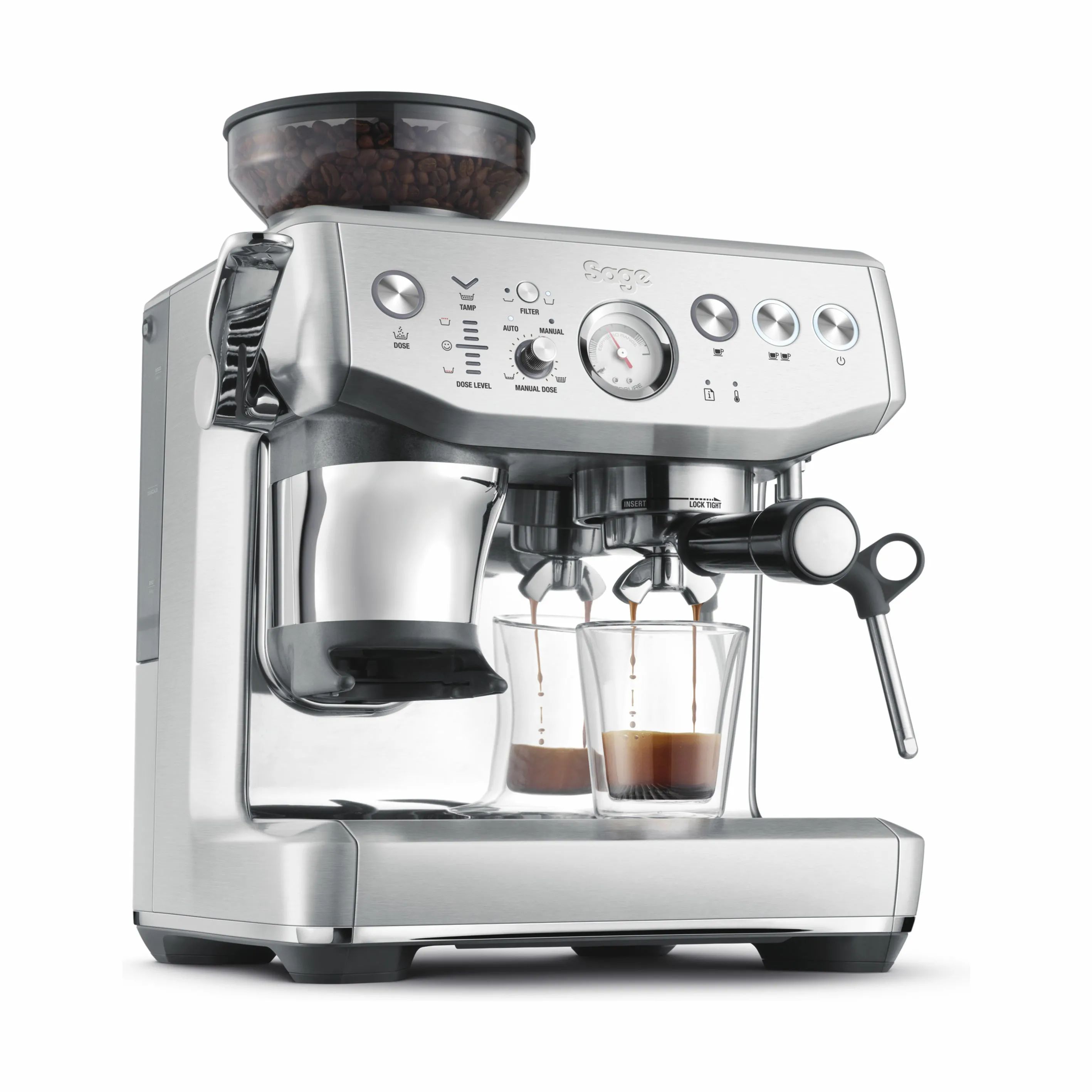 Sage Espressomaskiner The Barista Express Impress Espressomaskine i Børstet stål, 1