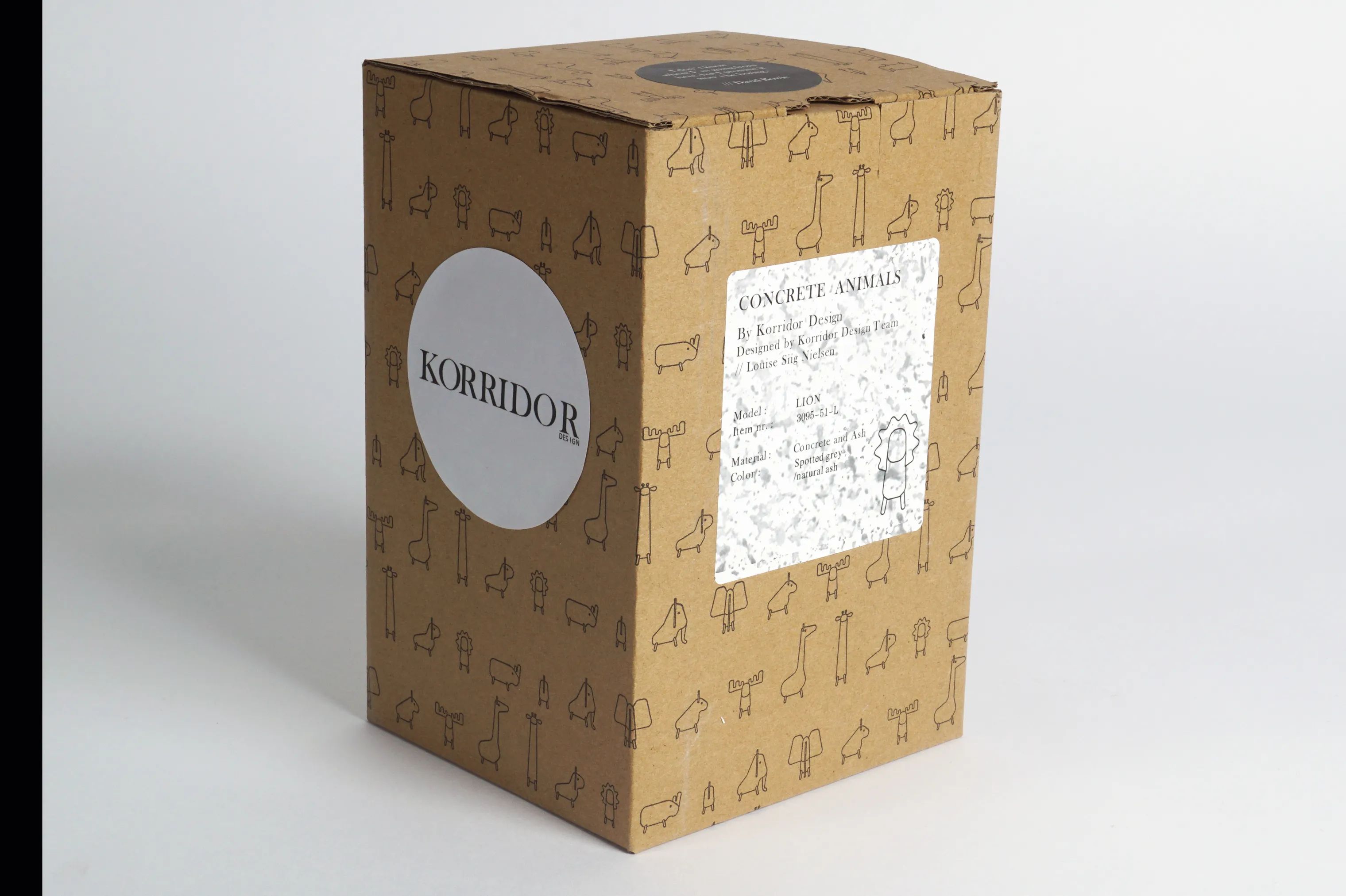 KORRIDOR Dyrefigurer Concrete Animals Concret Animals Løve i Løve lysgrå, 2