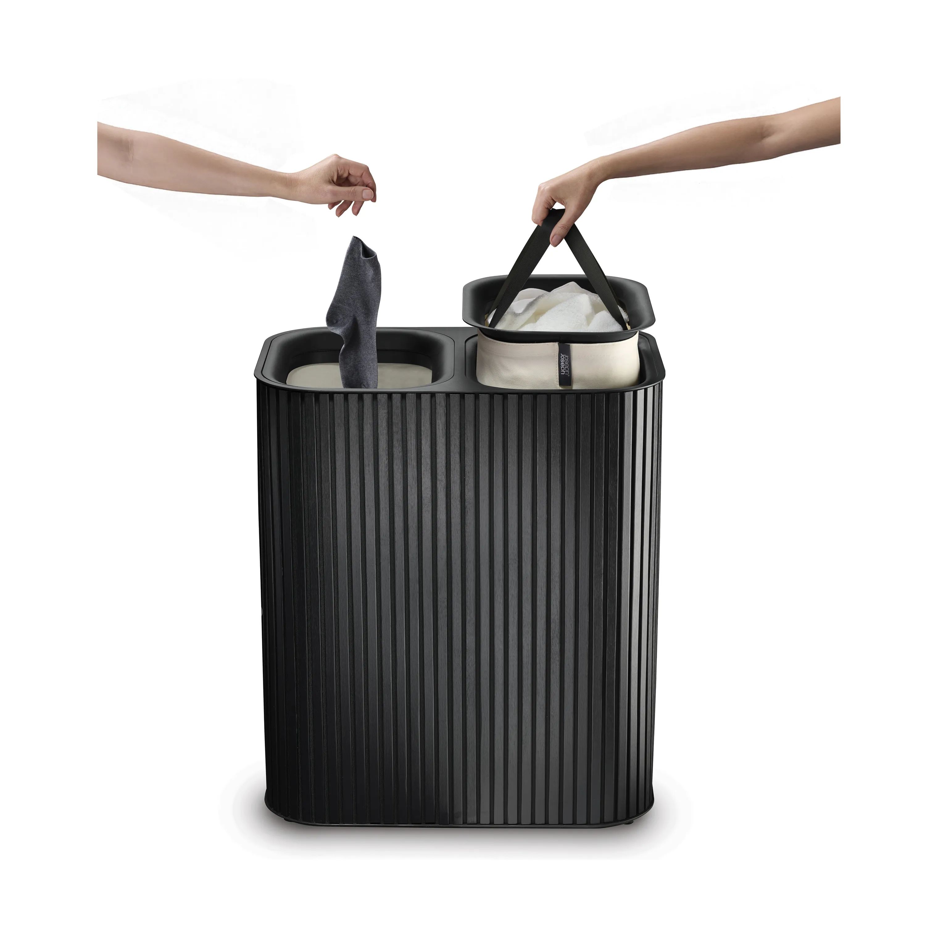 Joseph Joseph Vasketøjskurve Tota Luxe Vasketøjskurv i Sort, 2 rum, 7