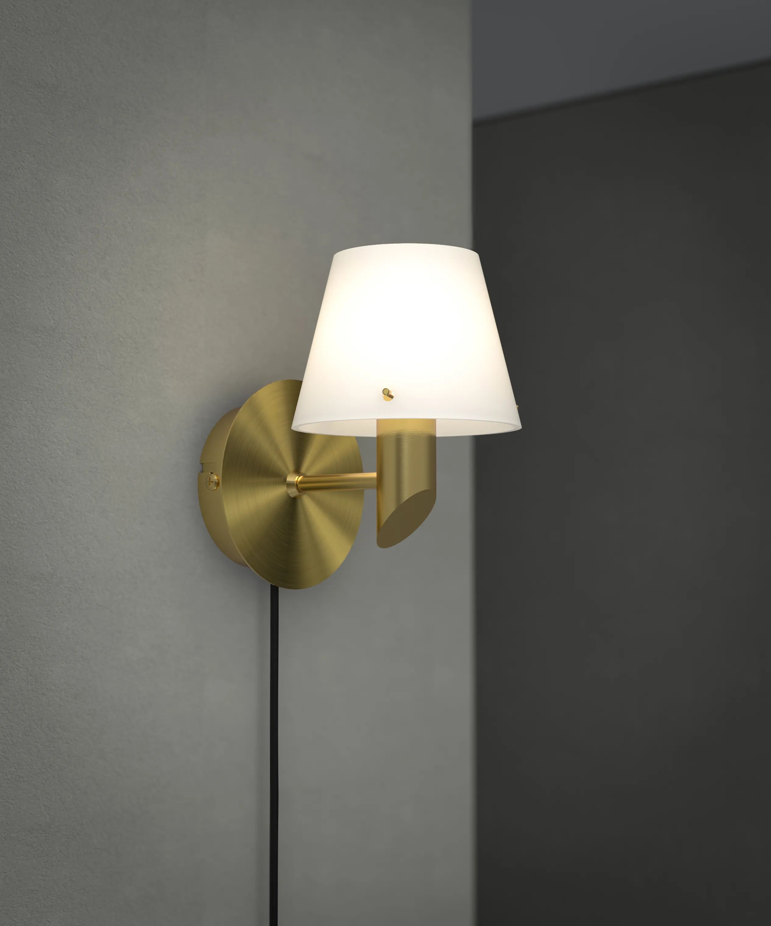 Herstal Væglamper Gil Væglampe i Satin brass/Opal glas, 2
