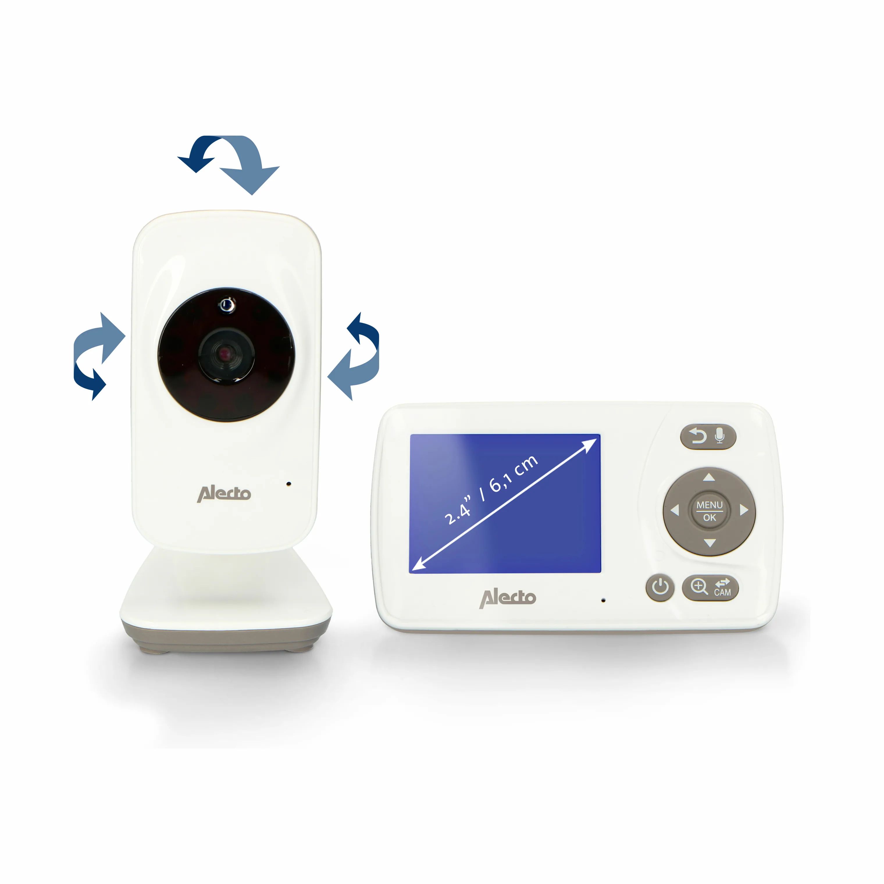Alecto Baby Babyalarmer DVM-71 Babyalarm med video i Hvid, 2