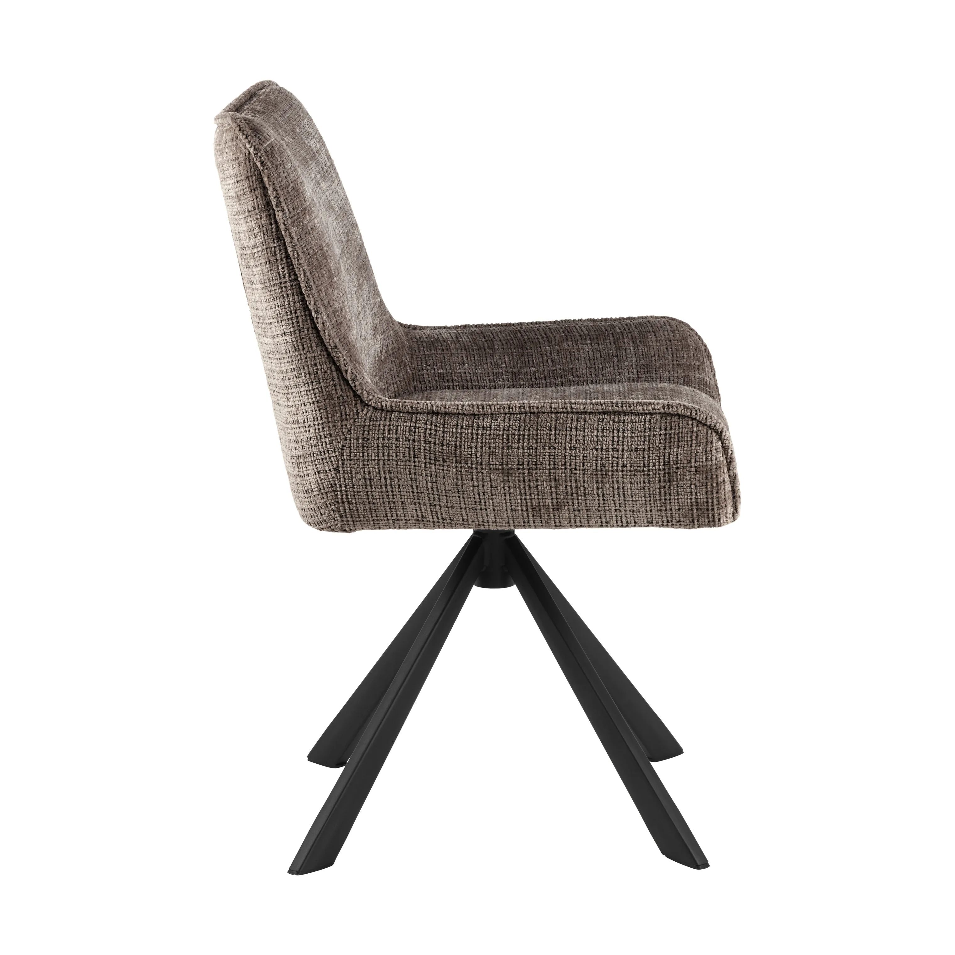 CASA Living Spisebordsstole Eddie Spisebordsstol - 2 stk i Brun/mat sort, 6