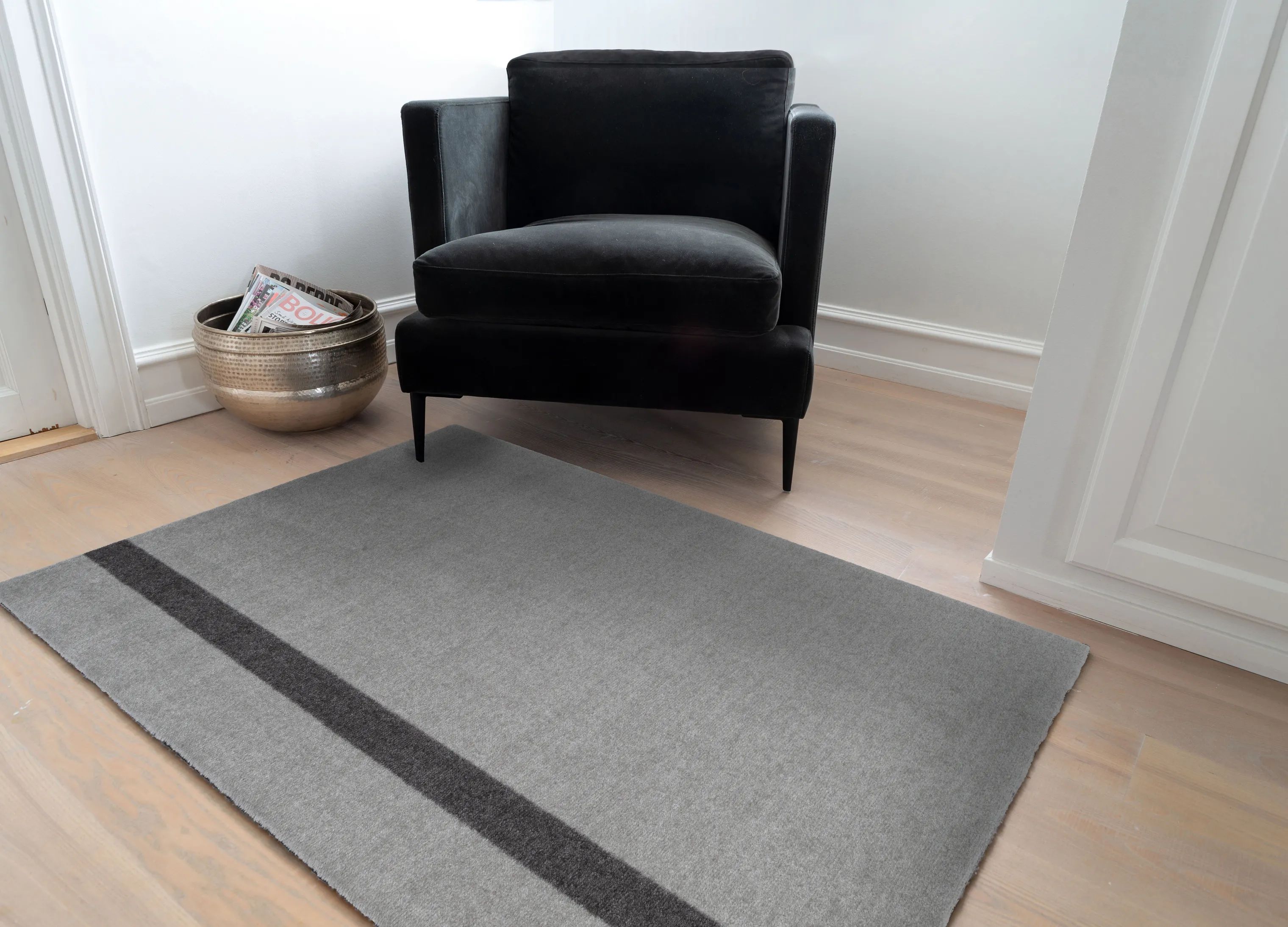 Tica Copenhagen Gulvtæpper Stripes Vertikal Gulvtæppe i Lysegrå/steelgrey, B90 x L130 cm, 2