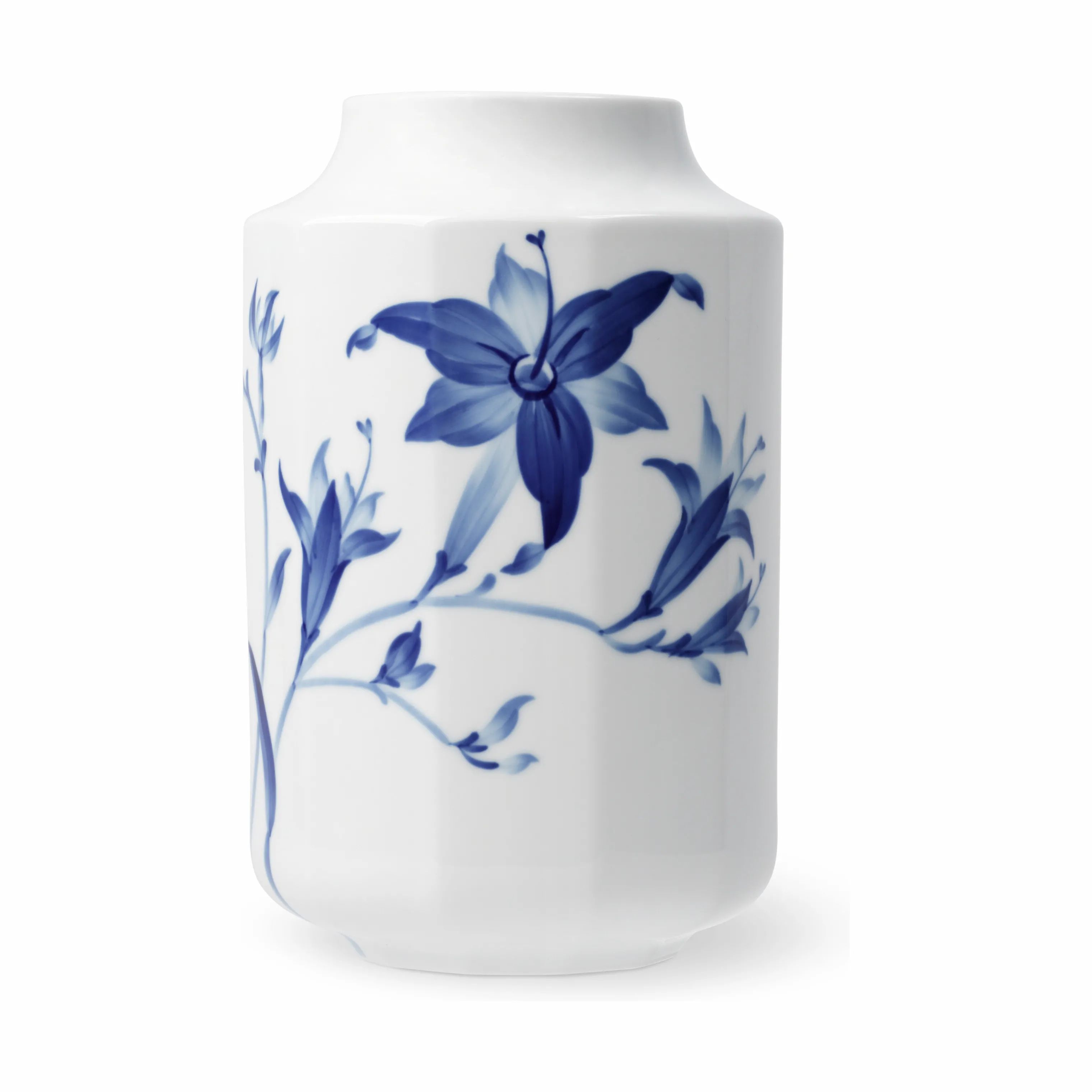 Royal Copenhagen Vaser Blomst Vase - Daglilje i Hvid/blå, 19 cm, 1