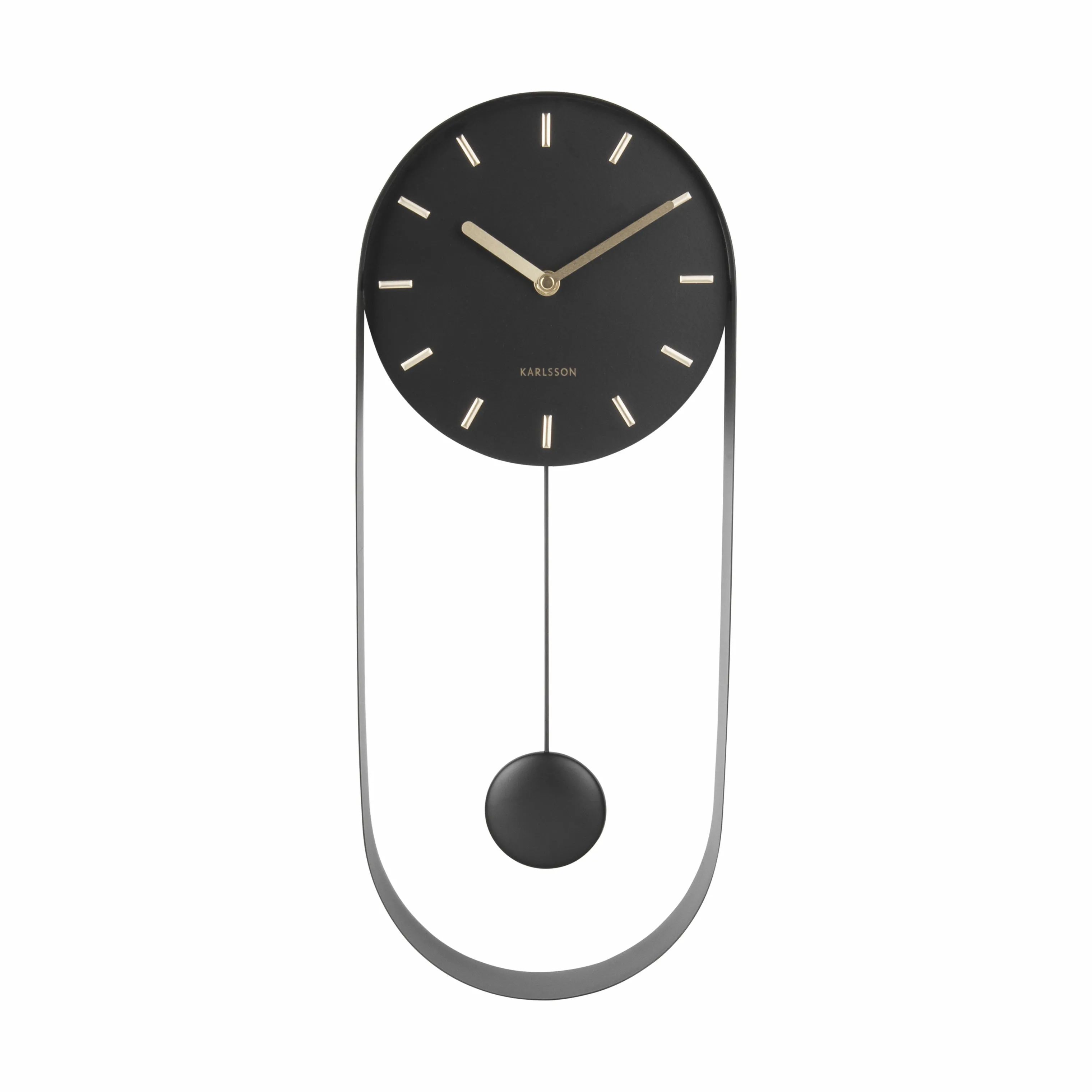 Karlsson Vægure Pendulum charm Charm Pendulum Vægur i Sort/messing, 1