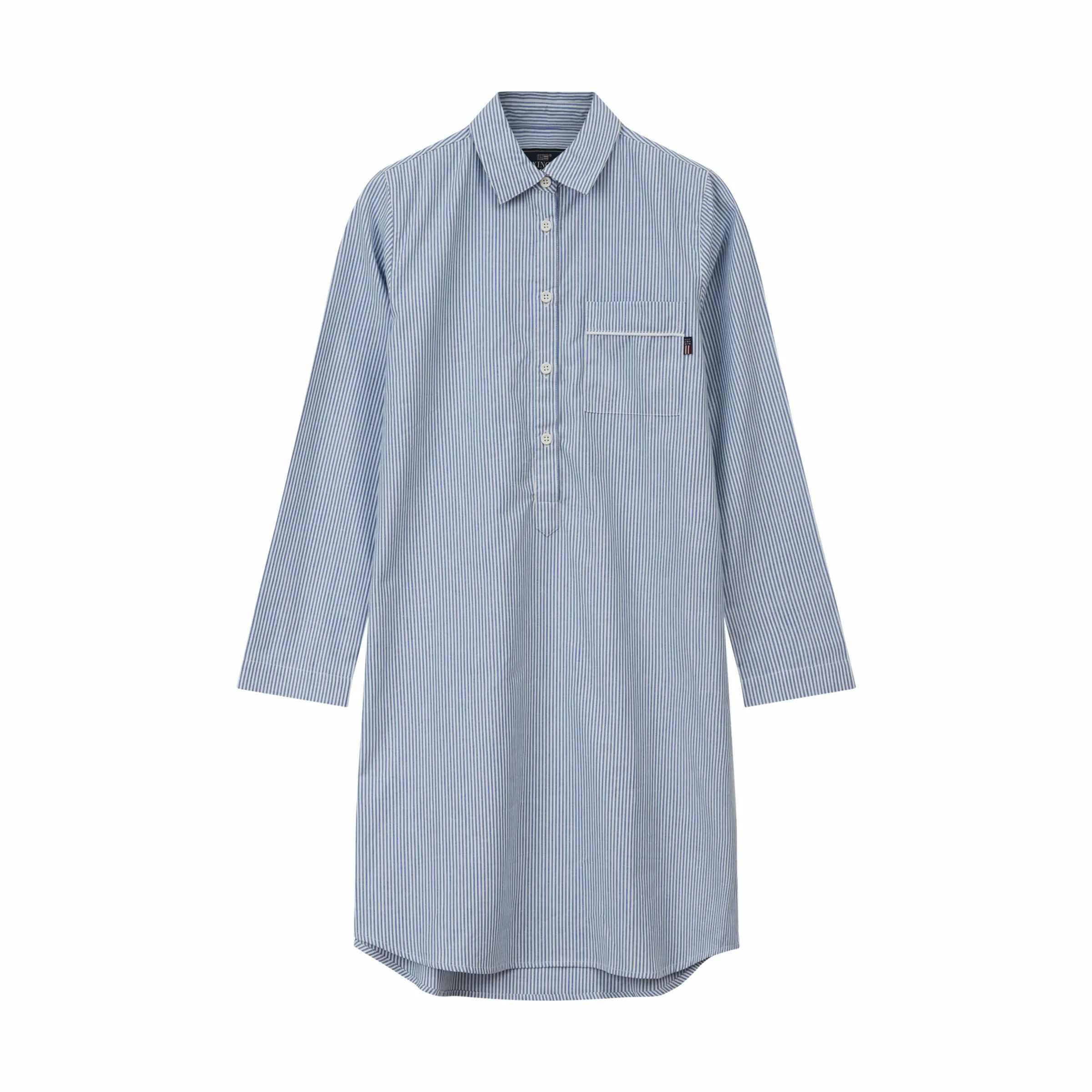 Lexington Pyjamas Icons Pyjamasskjorte Organic Dame i Blue/White, XS, 1