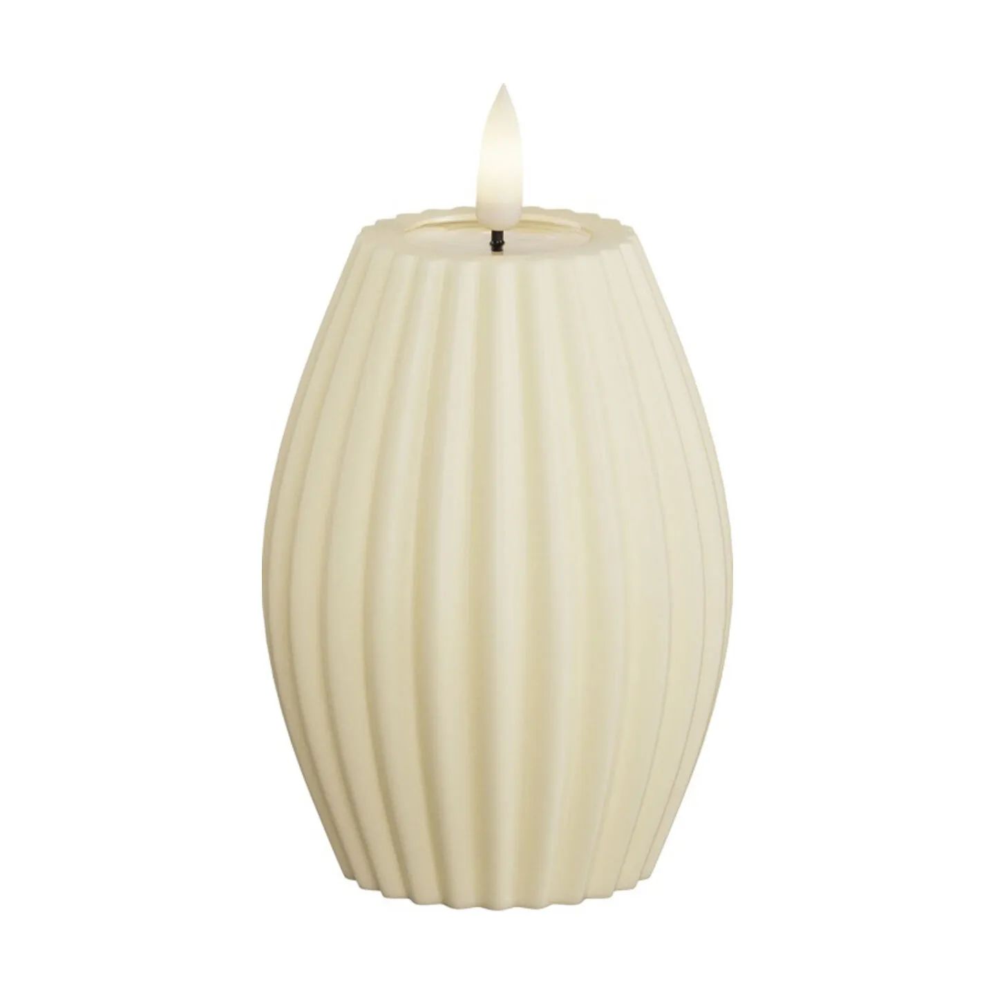 Deluxe Homeart LED-lys Real Flame Flame LED Rillelys i Creme, H10 x Ø7,5 cm, 1