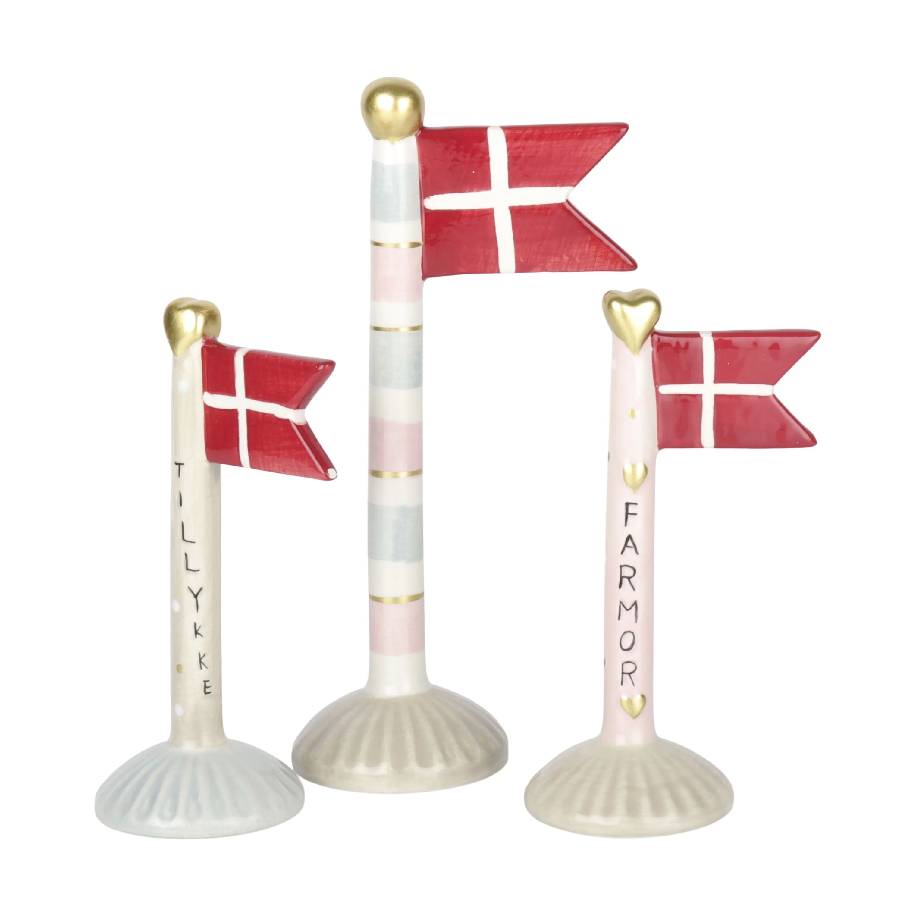 Speedtsberg Bordflag Flag - Tillykke i Flag i grå/blå m. tillykke, 2