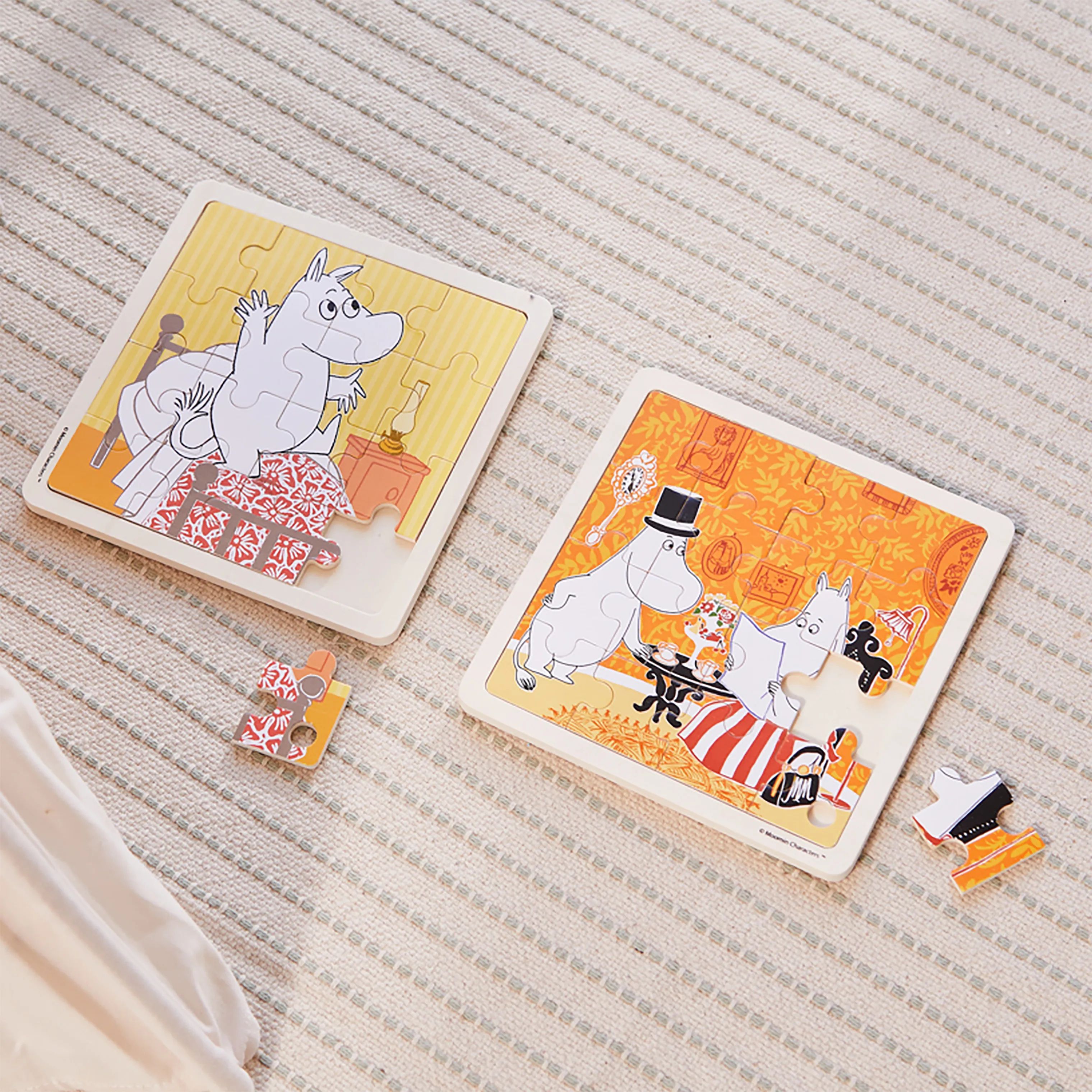 Barbo Toys Spil Mumi Puslespil - Hopper i sengen i Gul og orange, 3