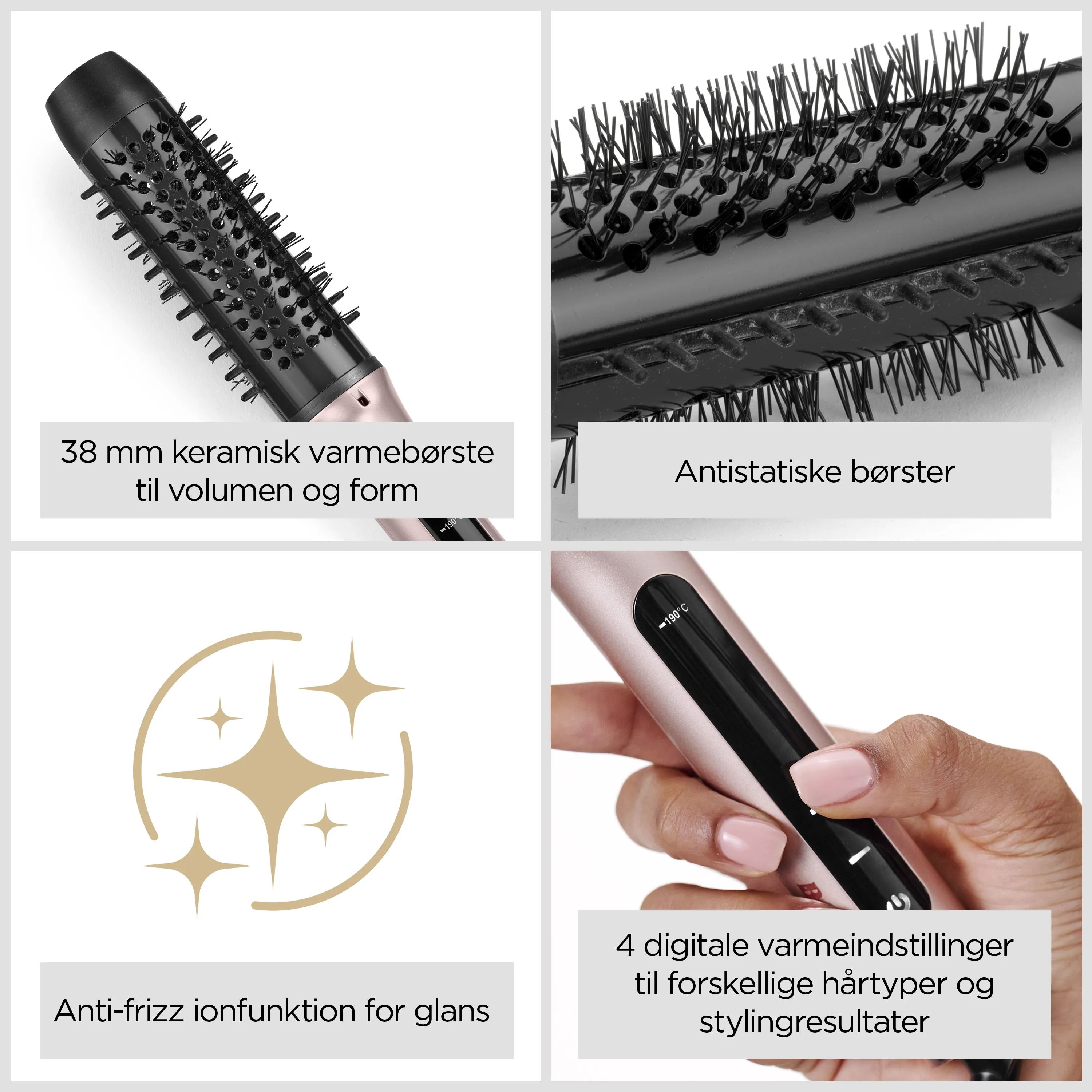 BaByliss Krøllejern Volume Boost Hot Brush i Lyserød, 8
