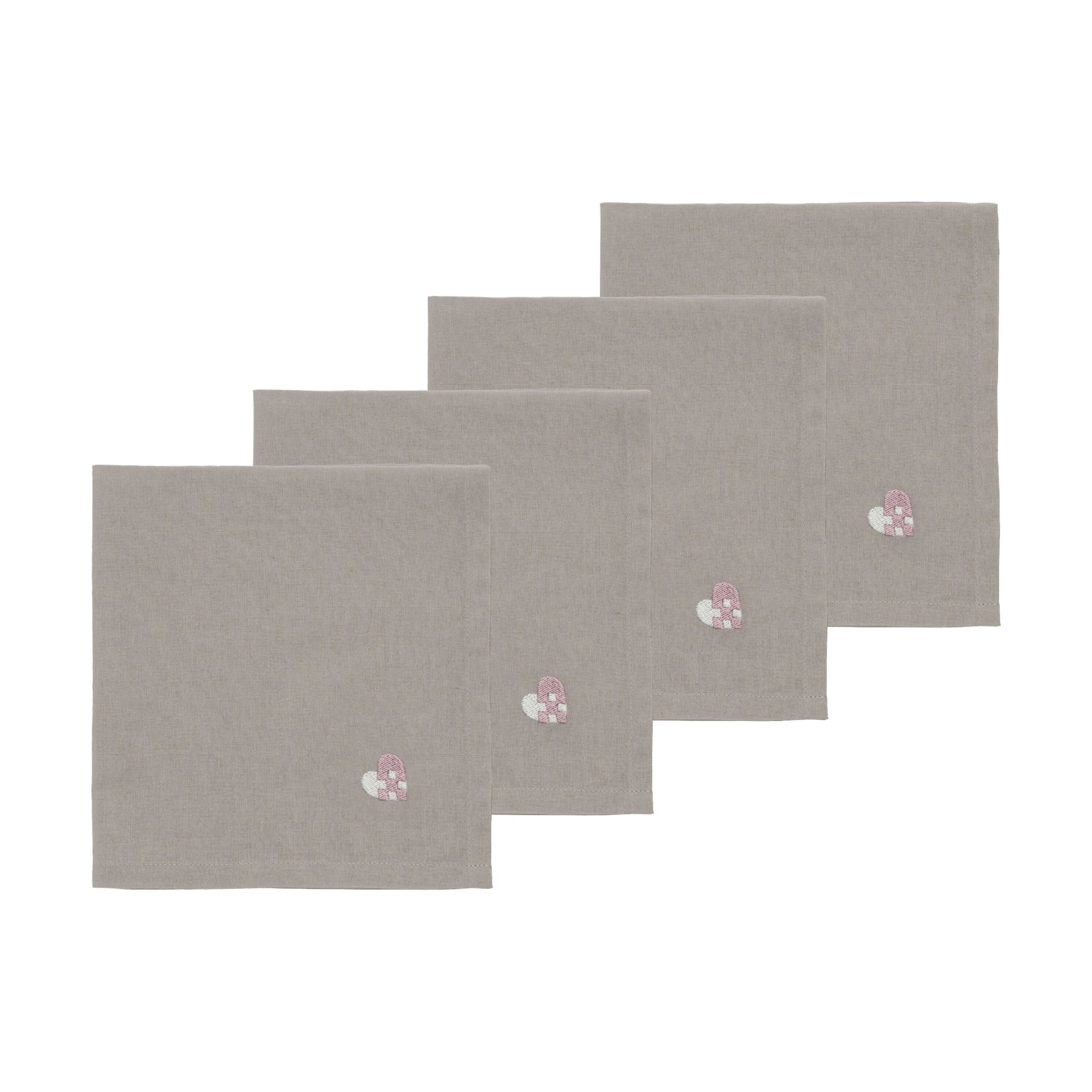 Södahl Juleservietter Christmas Hearts Stofservietter - 4 stk i Rose, 1