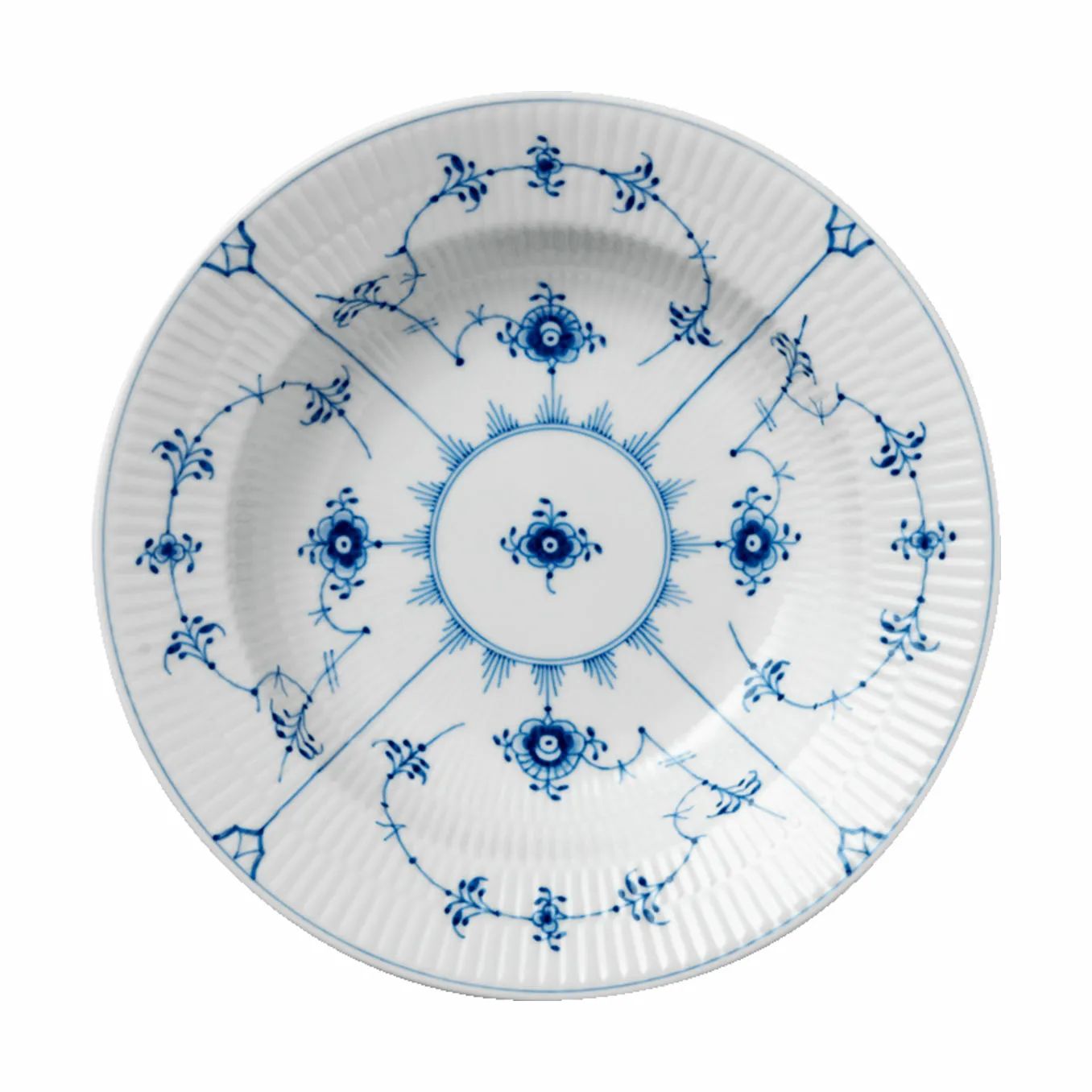 Royal Copenhagen Dybe tallerkener Musselmalet Riflet Dyb Tallerken i 23 cm, 1