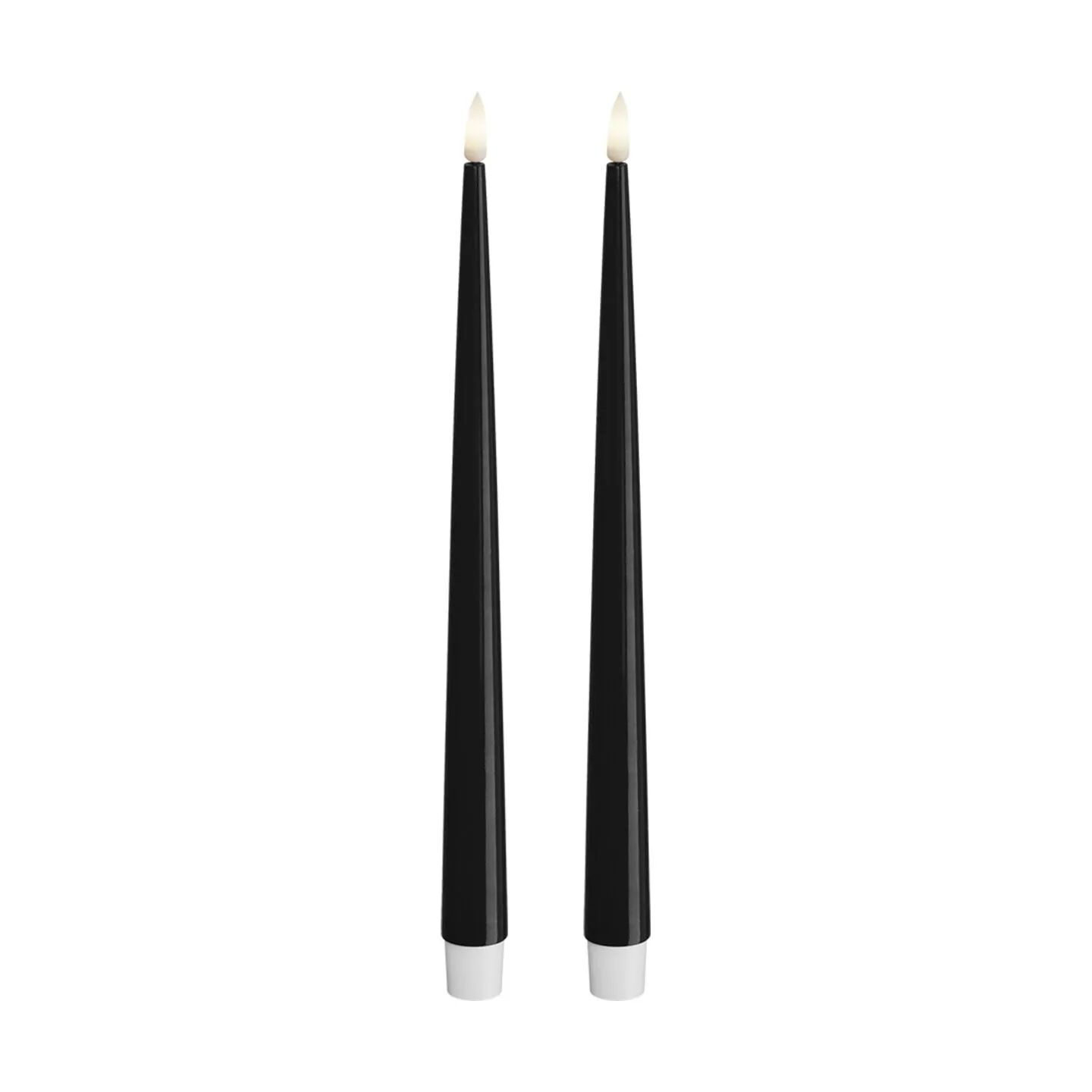 Deluxe Homeart LED-lys Real Flame LED Kertelys - 2 stk. i Sort, 28 cm, 1
