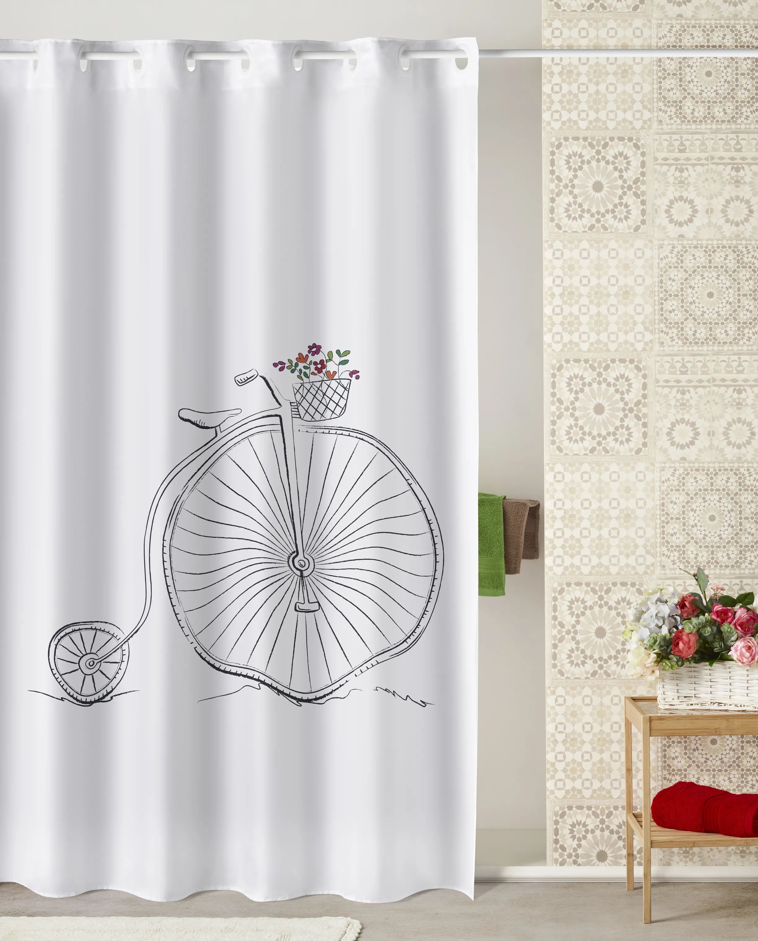 Atenas Badeforhæng Badeforhæng i Hvid/Cykel, 2