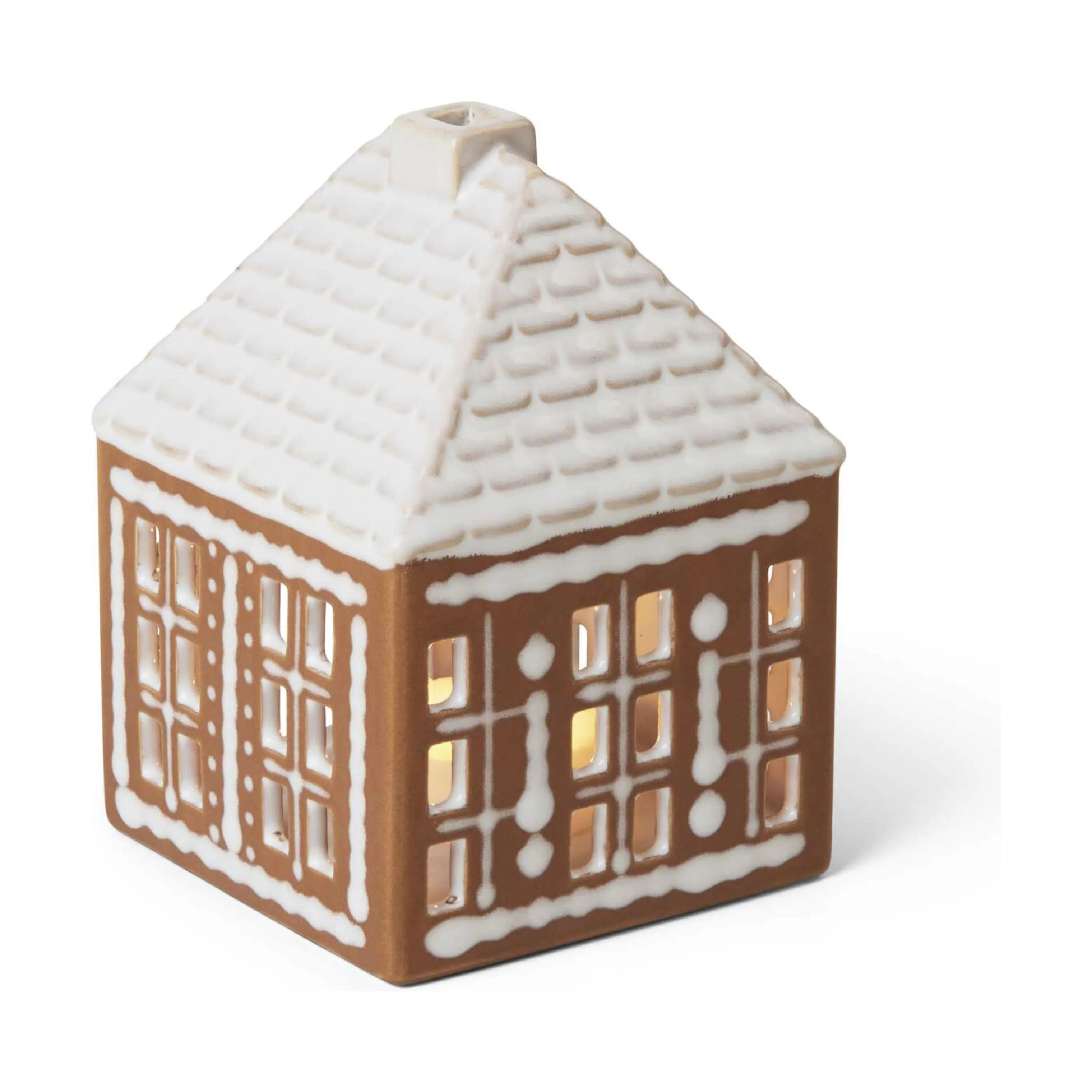 Kähler Fyrfadsstage Gingerbread Lyshus - lille i 11 cm, 1