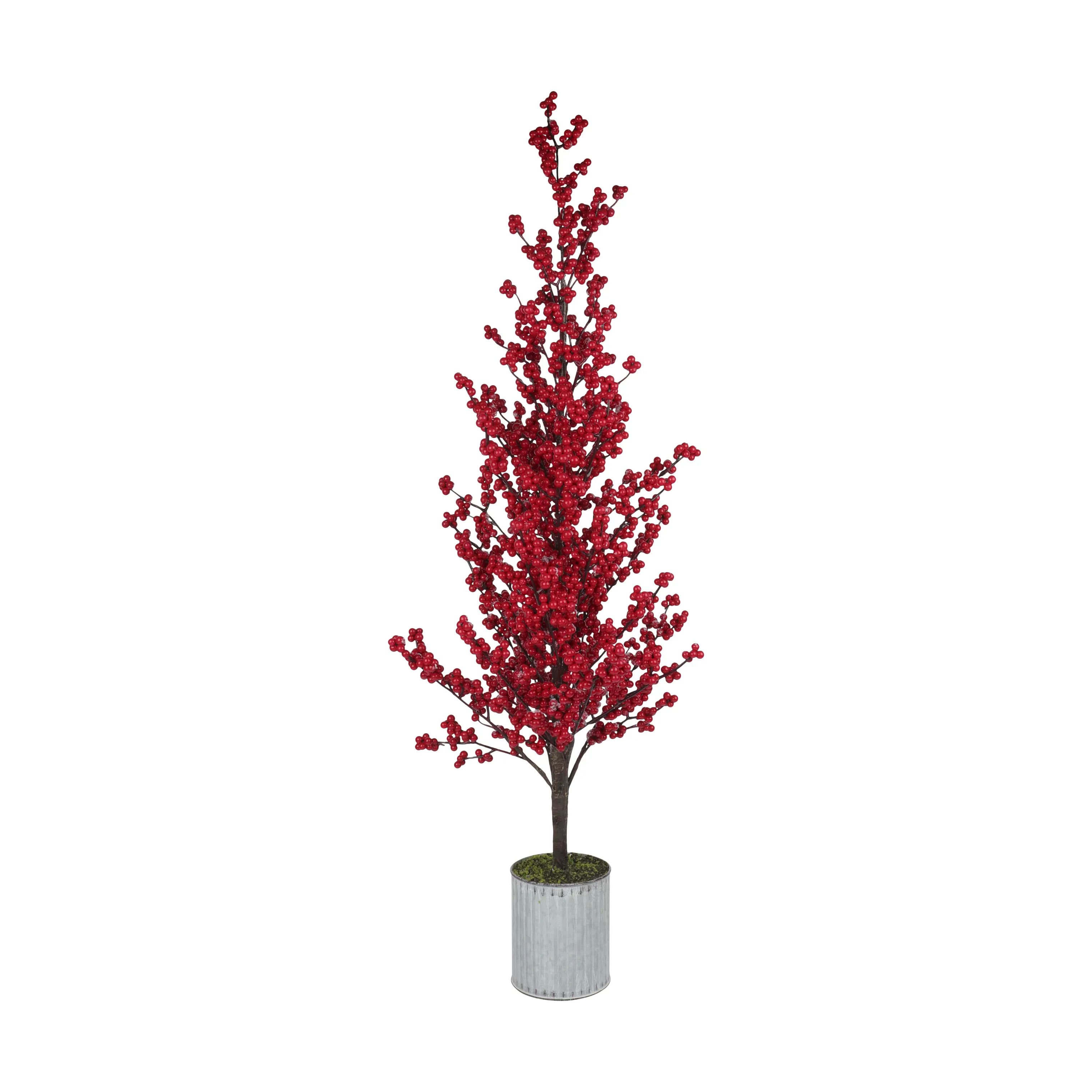 Casa Christmas Kunstige blomster Kunstigt Træ i Rød/brun/zink, 1