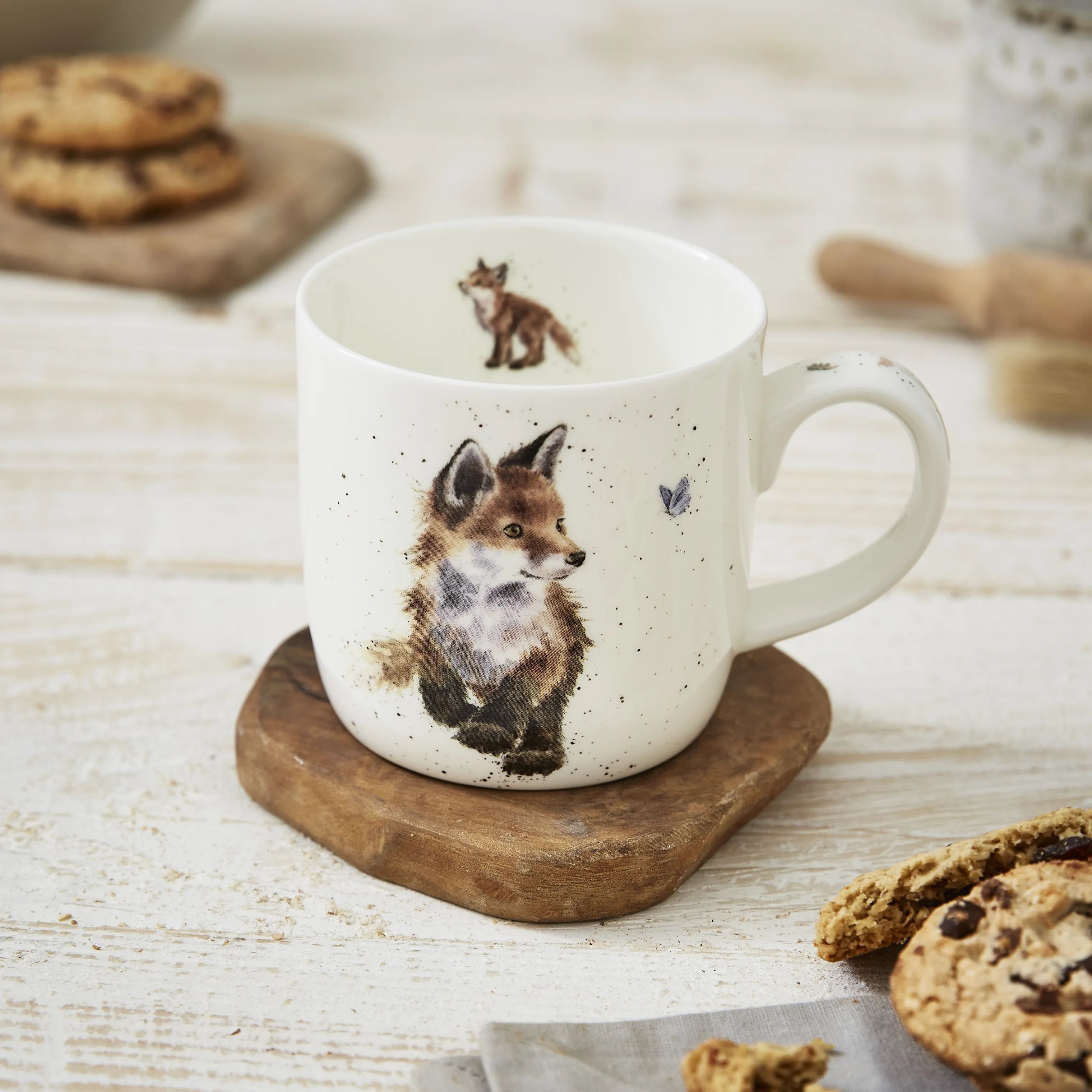 Royal Worcester Krus og kopper med hank Wrendale Krus - Born to be wild i Ræv, 2