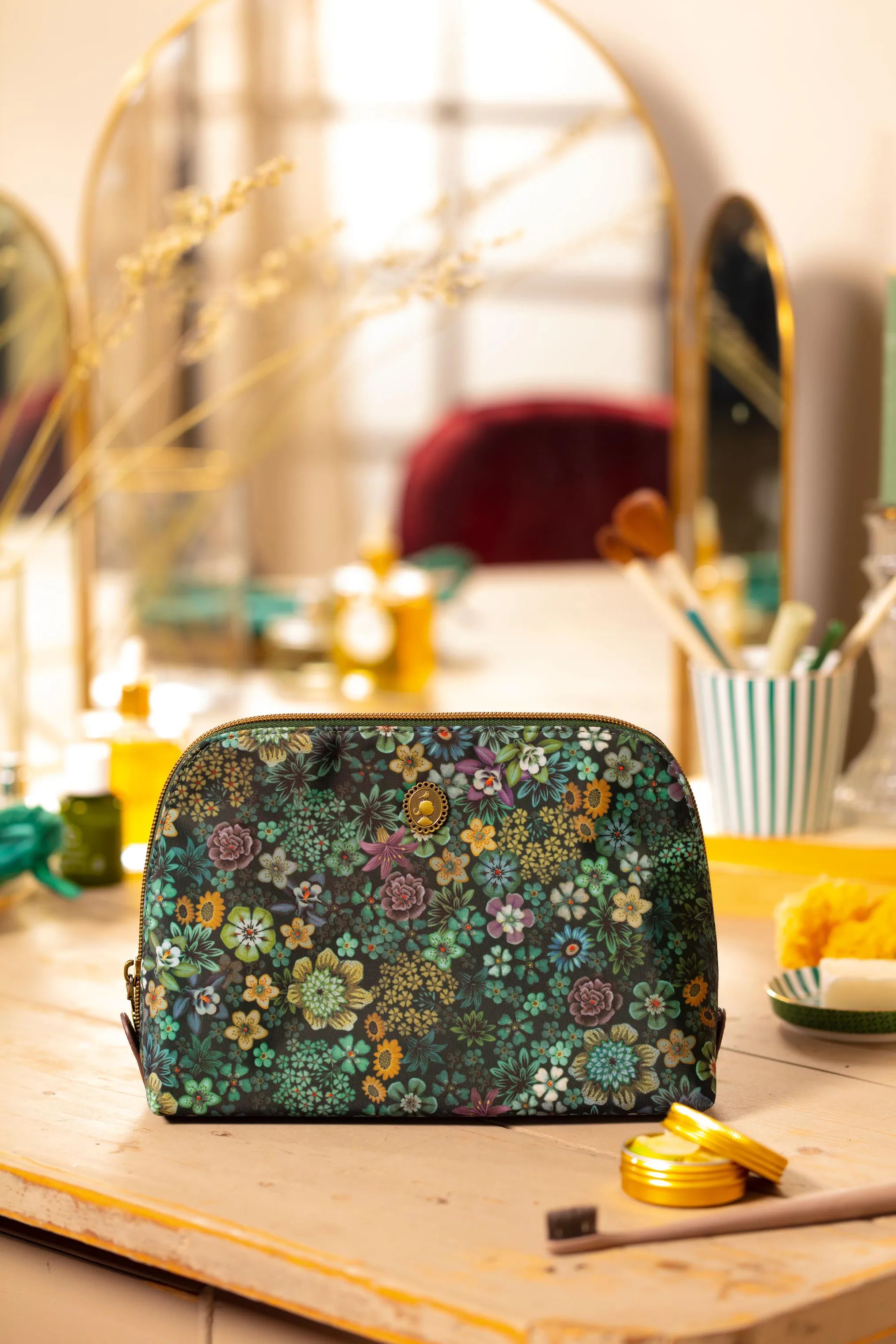 PIP Studio Toilettasker Coby Kosmetiktaske - Medium i Dark Green, 2