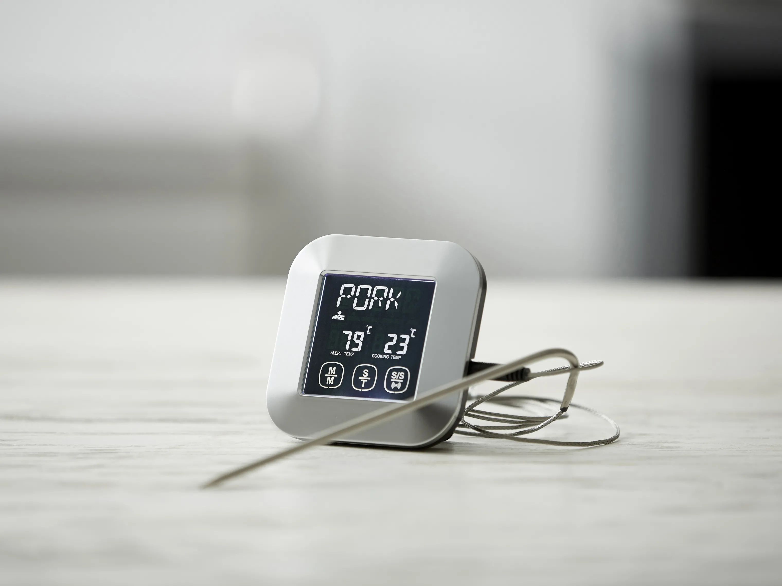 Funktion Stegetermometre Digitalt Stegetermometer i Sølvfarvet, 2