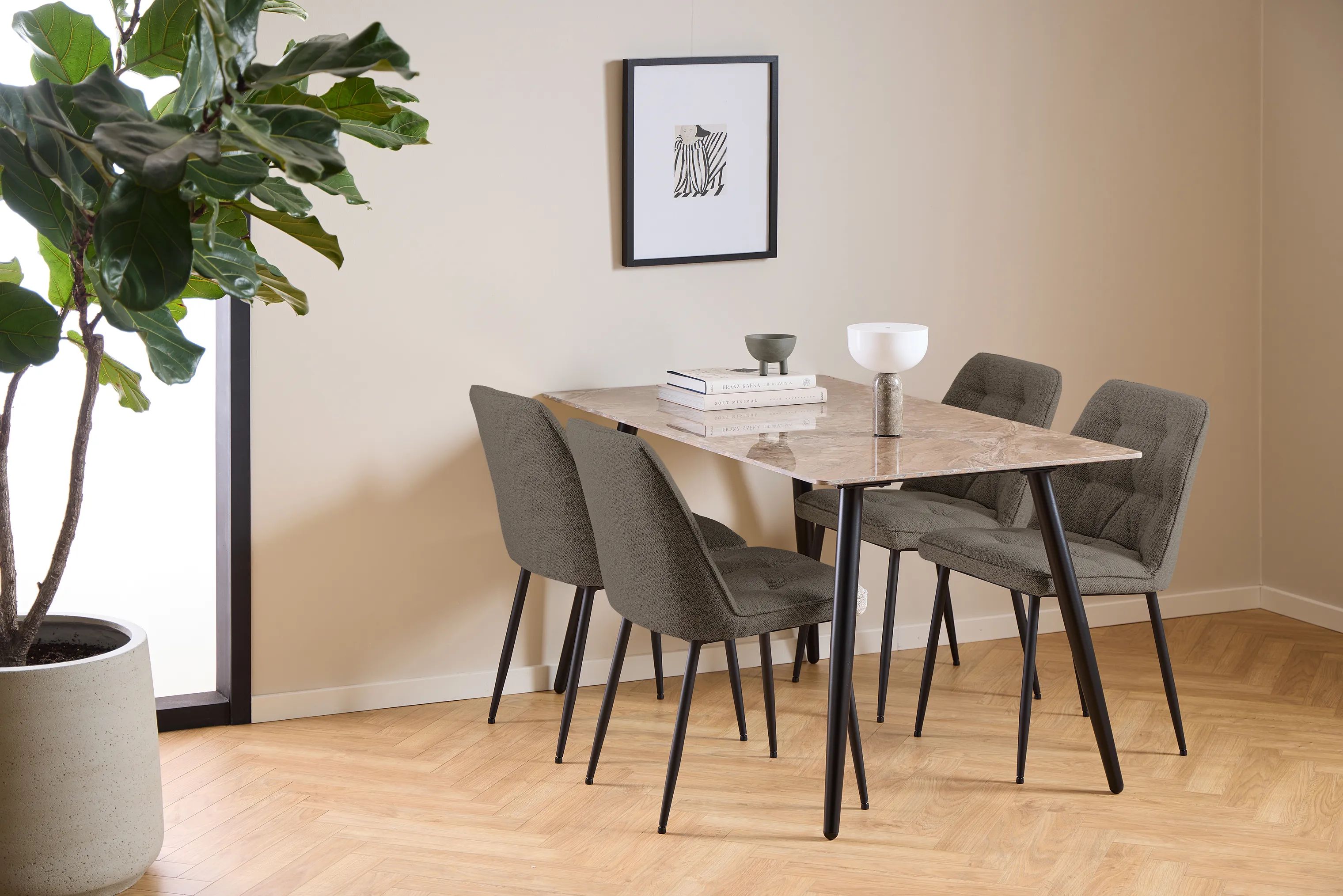 CASA Living Spiseborde Wicklow Spisebord i Brun Aberta/mat sort, 5