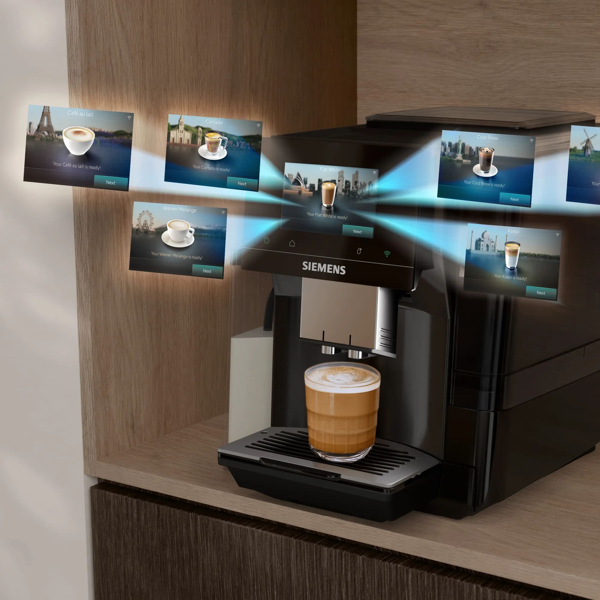 Siemens Espressomaskiner EQ700 iAroma Espressomaskine TQ725E03 i Grå, 6