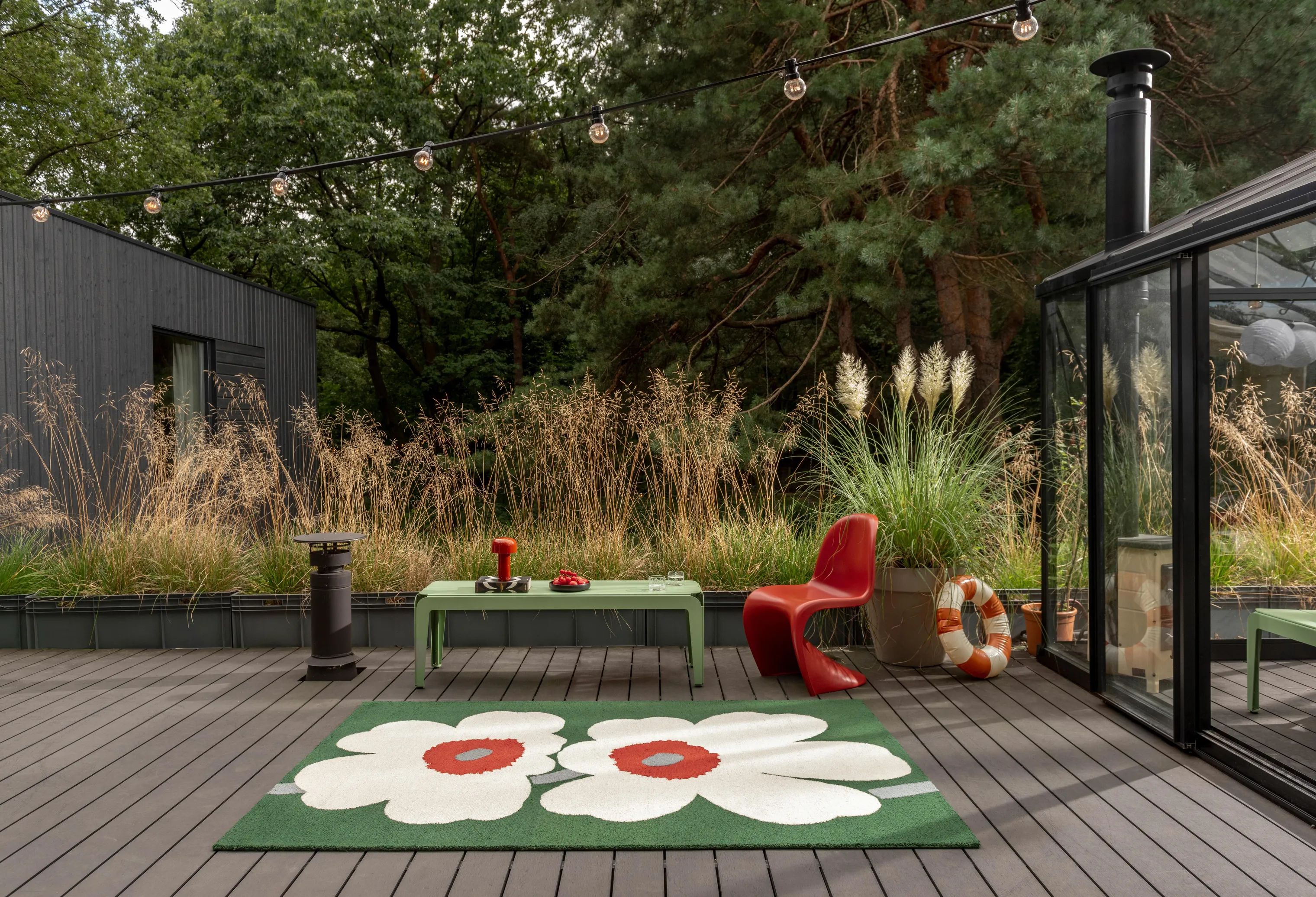 Marimekko by Brink & Campman Gulvtæpper Unikko Udendørsgulvtæppe i Grøn, B160 x L230 cm, 2
