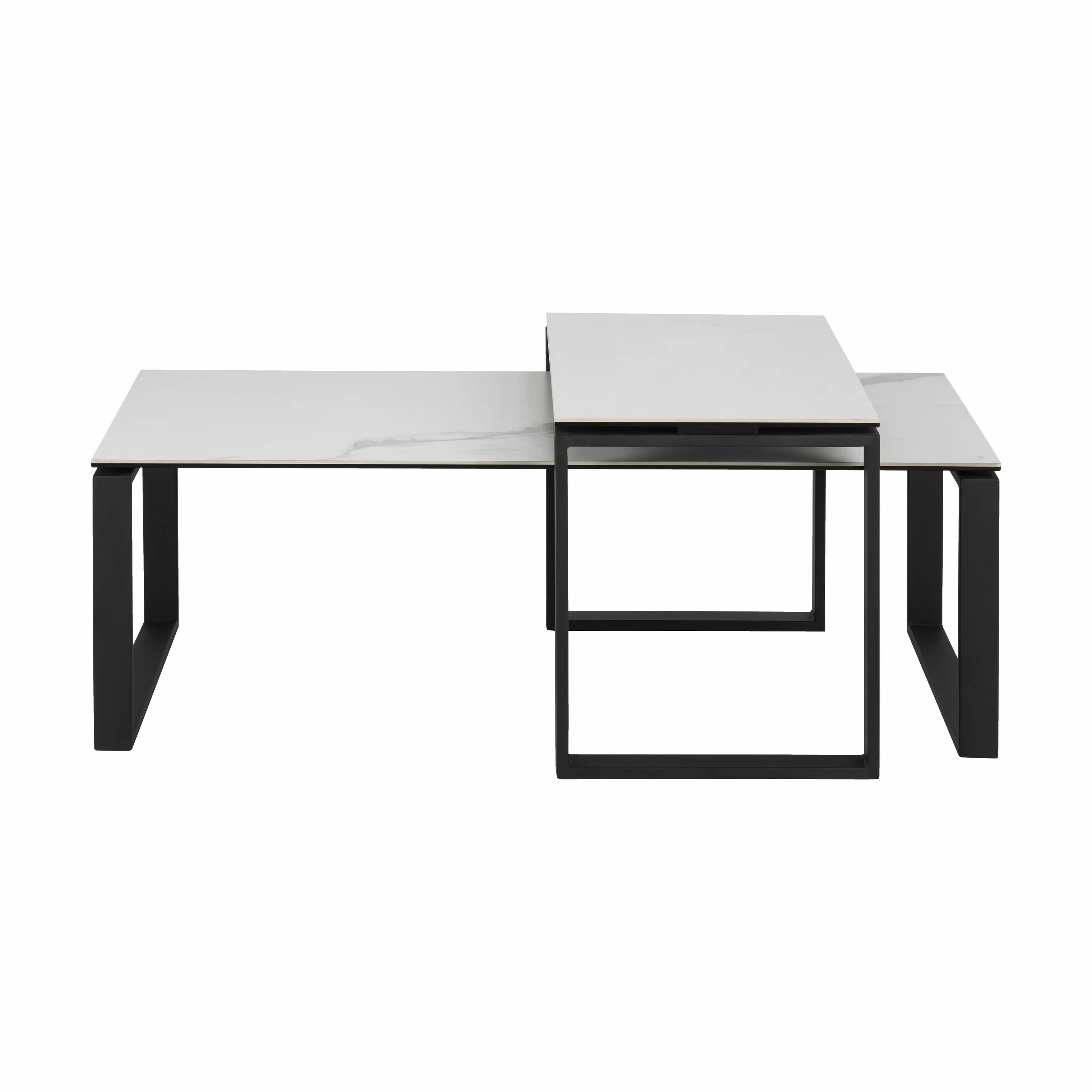 CASA Living Sofaborde Katrine Sofabordssæt - 2 stk i Hvid Akranes/sort, 1