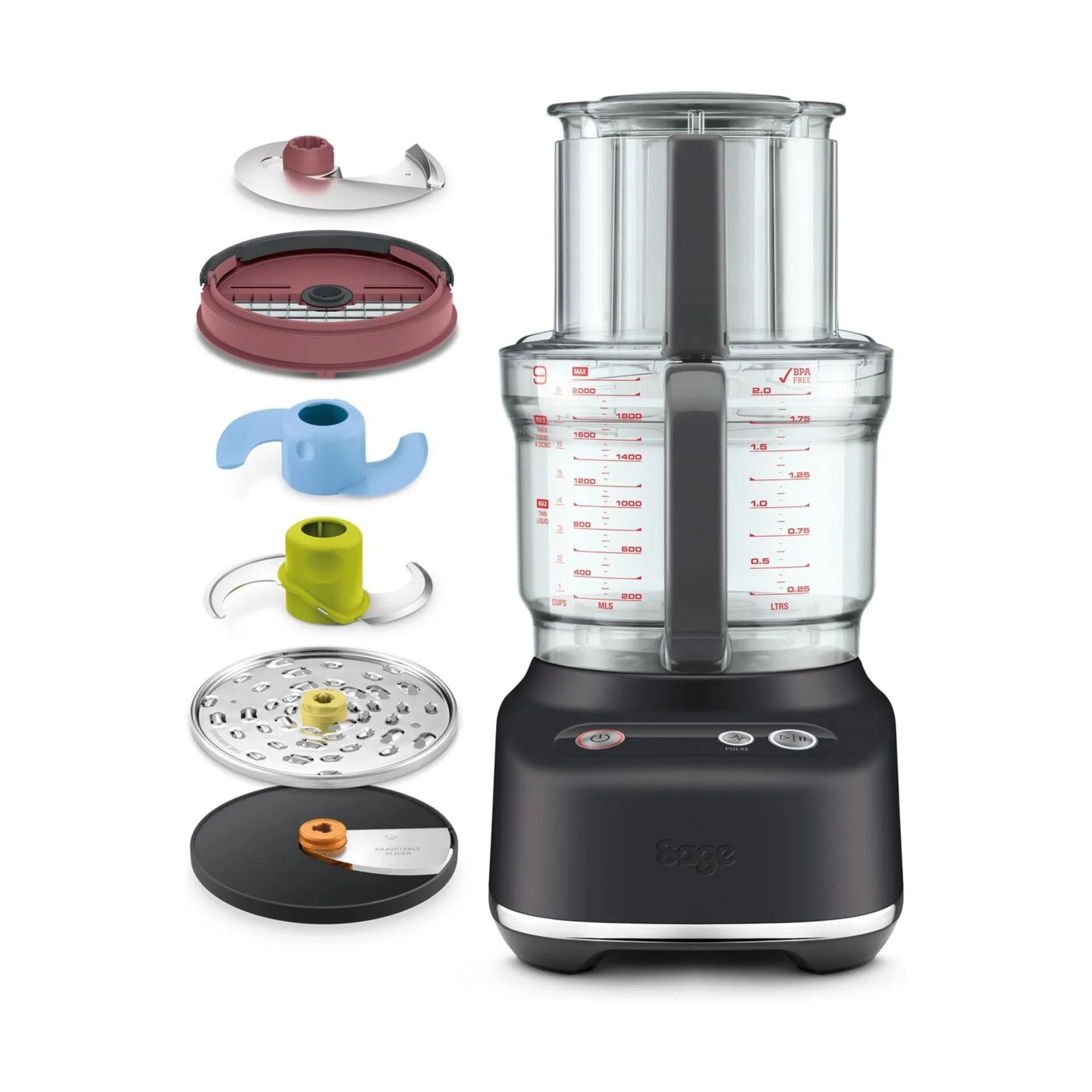 Sage Foodprocessorer Paradice 9 Foodprocessor i Black Truffle, 5